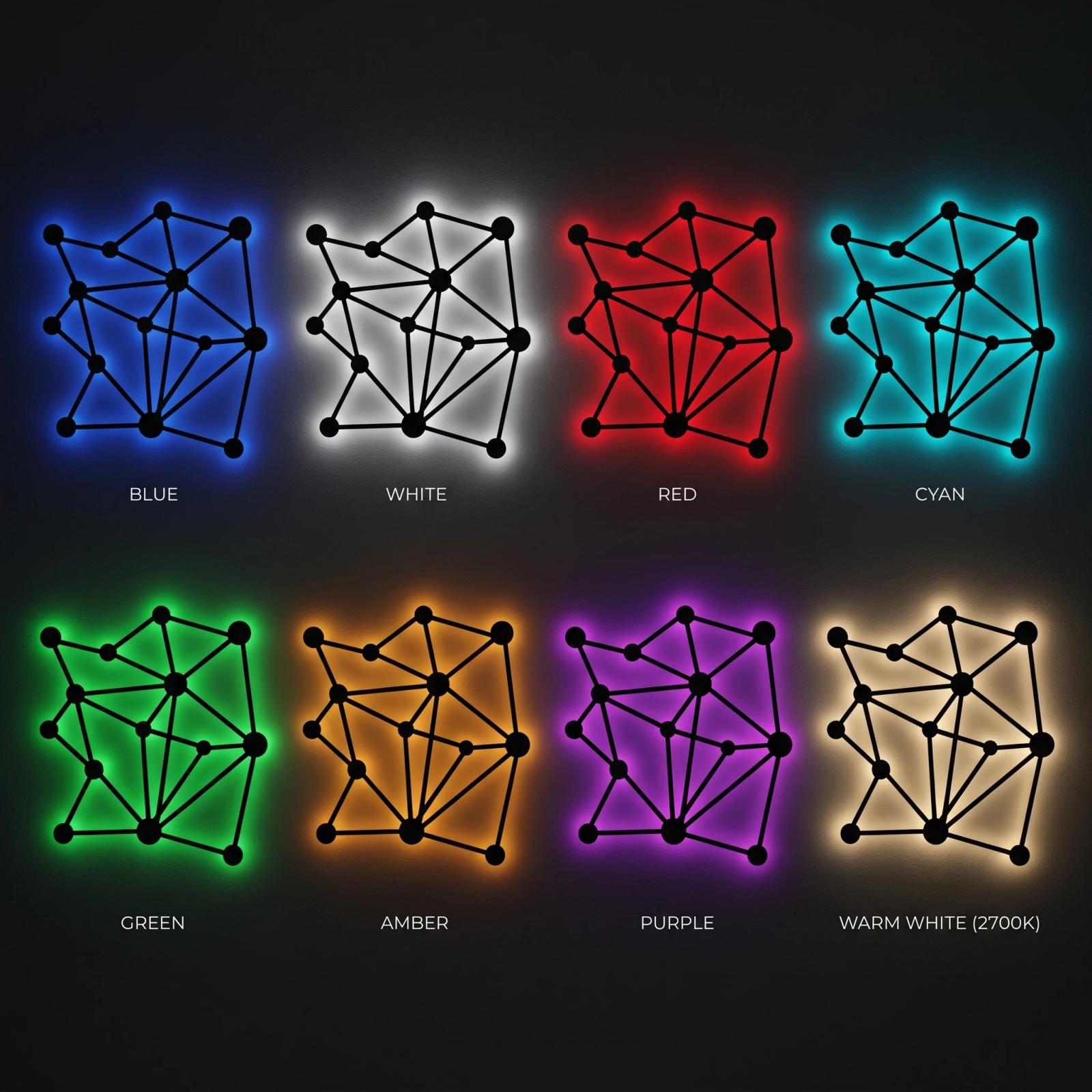 Geometric Network Metal Wall Art – Abstract Constellation, Modern Home Office Decor — 5