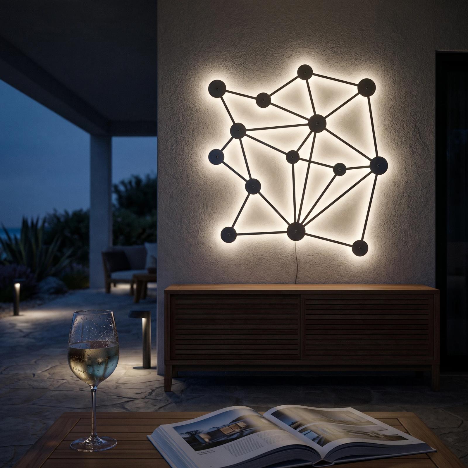 Geometric Network Metal Wall Art – Abstract Constellation, Modern Home Office Decor — 2