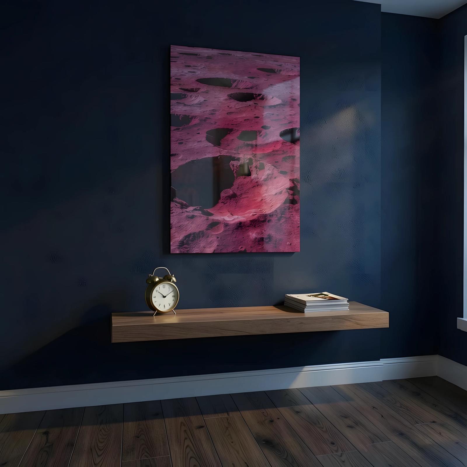 Red Planet Crater Wall Art Cosmic Terrain | Glass Wall Art — 7