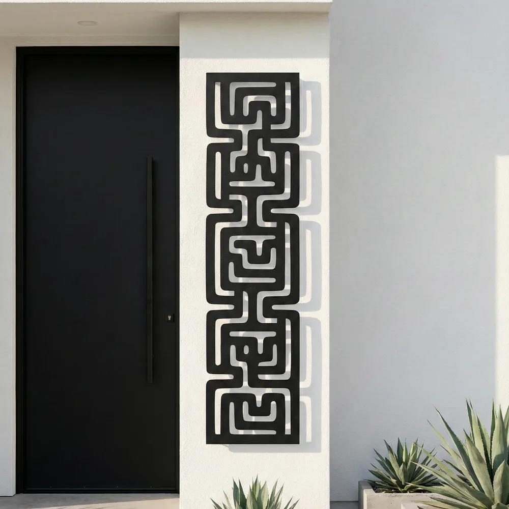 Abstract Geometric Metal Wall Art – Maze Pattern, Modern Living Room Decor — 2