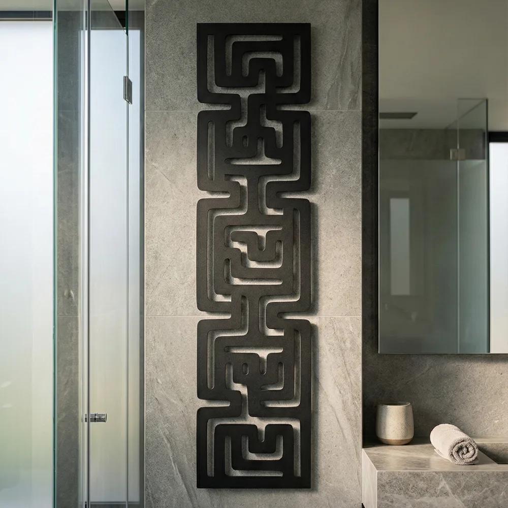 Abstract Geometric Metal Wall Art – Maze Pattern, Modern Living Room Decor — 3