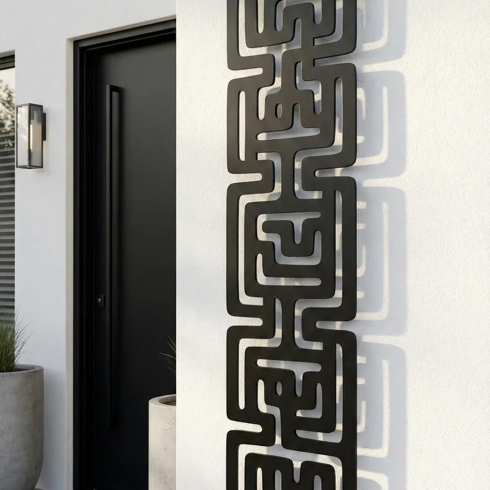 Abstract Geometric Metal Wall Art – Maze Pattern, Modern Living Room Decor — 5