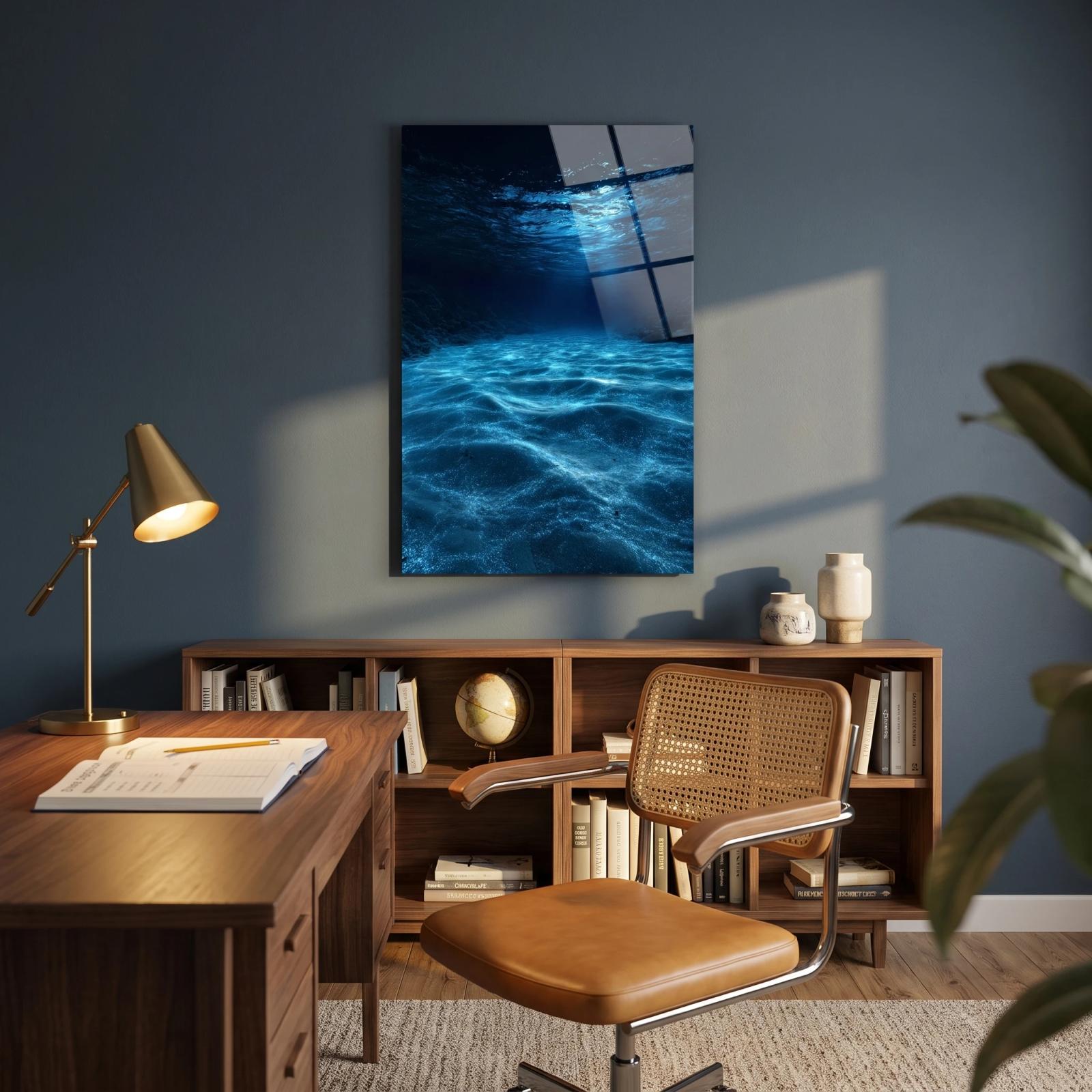 Underwater Ocean Glass Wall Art Deep Sea Seabed Ripple | Tempered Glass Print — 2