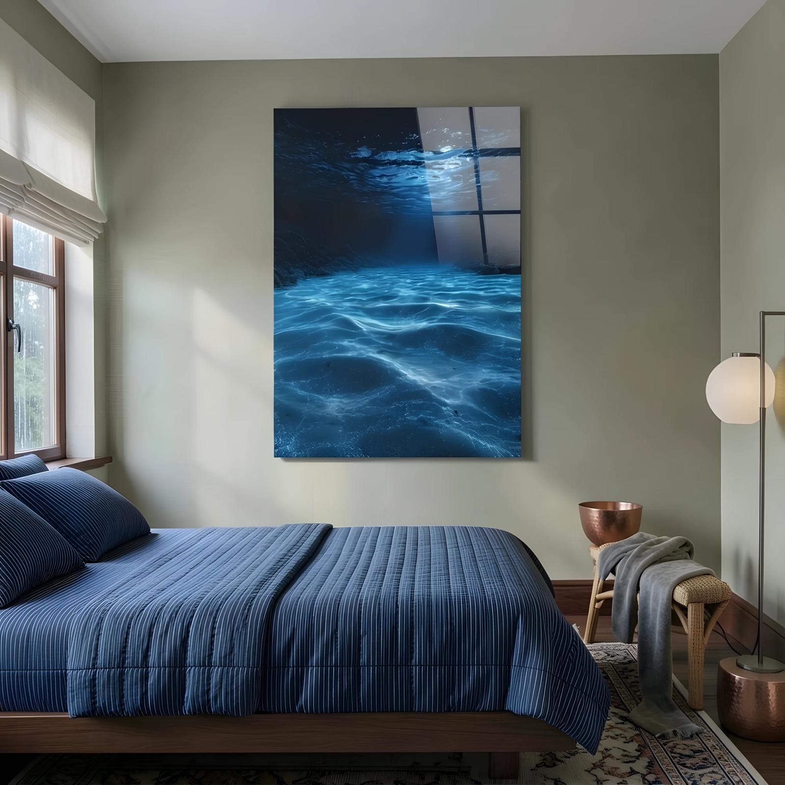 Underwater Ocean Glass Wall Art Deep Sea Seabed Ripple | Tempered Glass Print — 5