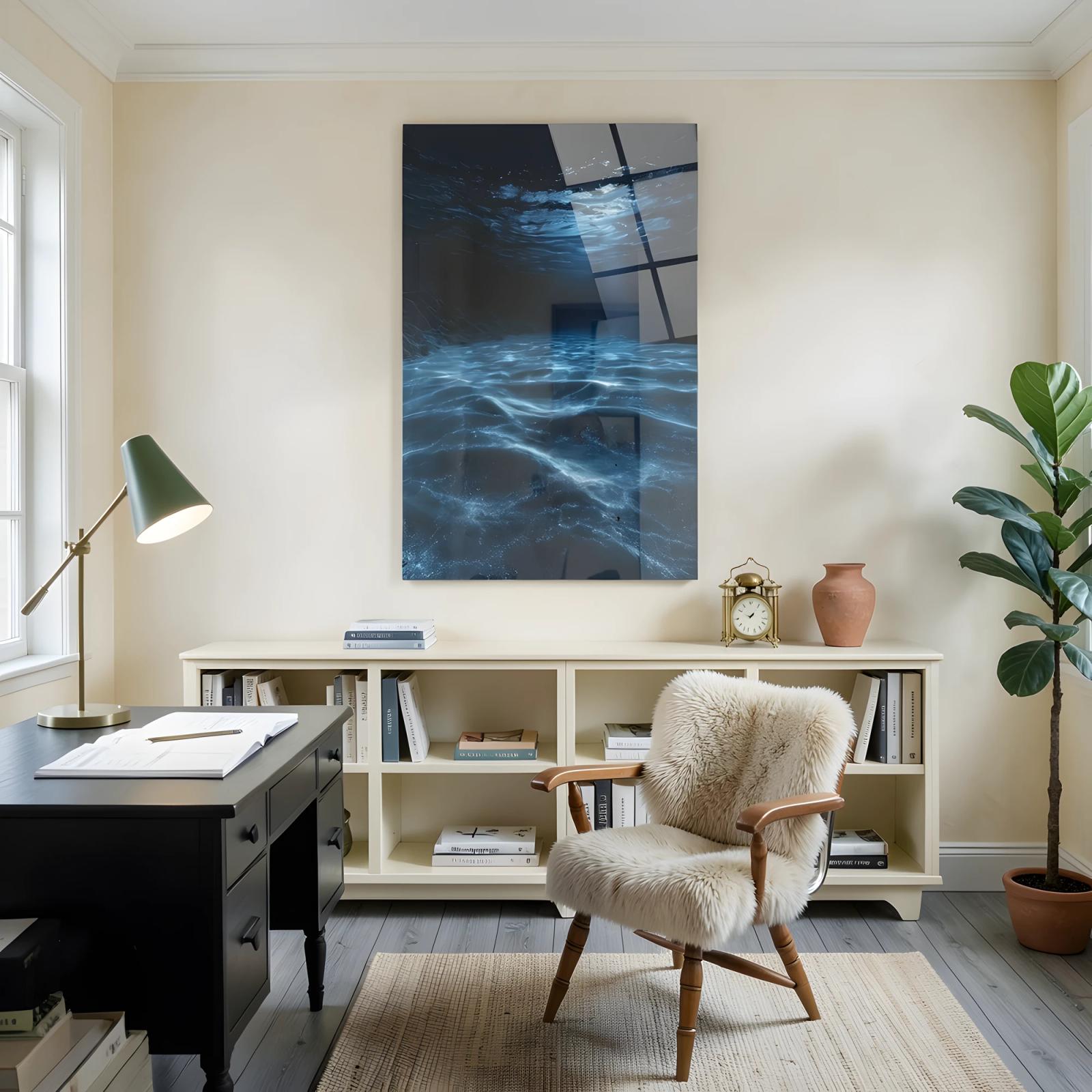 Underwater Ocean Glass Wall Art Deep Sea Seabed Ripple | Tempered Glass Print — 6
