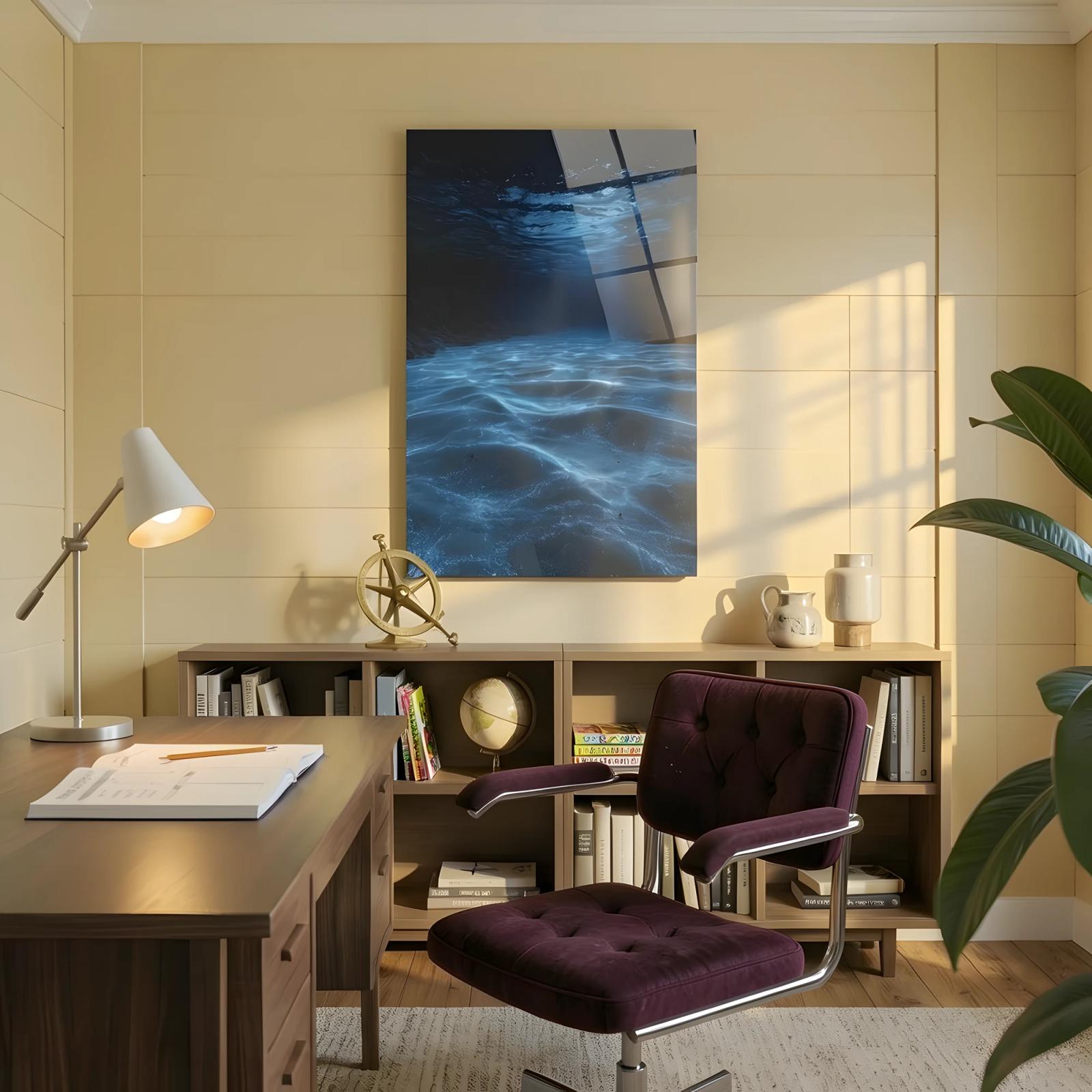 Underwater Ocean Glass Wall Art Deep Sea Seabed Ripple | Tempered Glass Print — 7