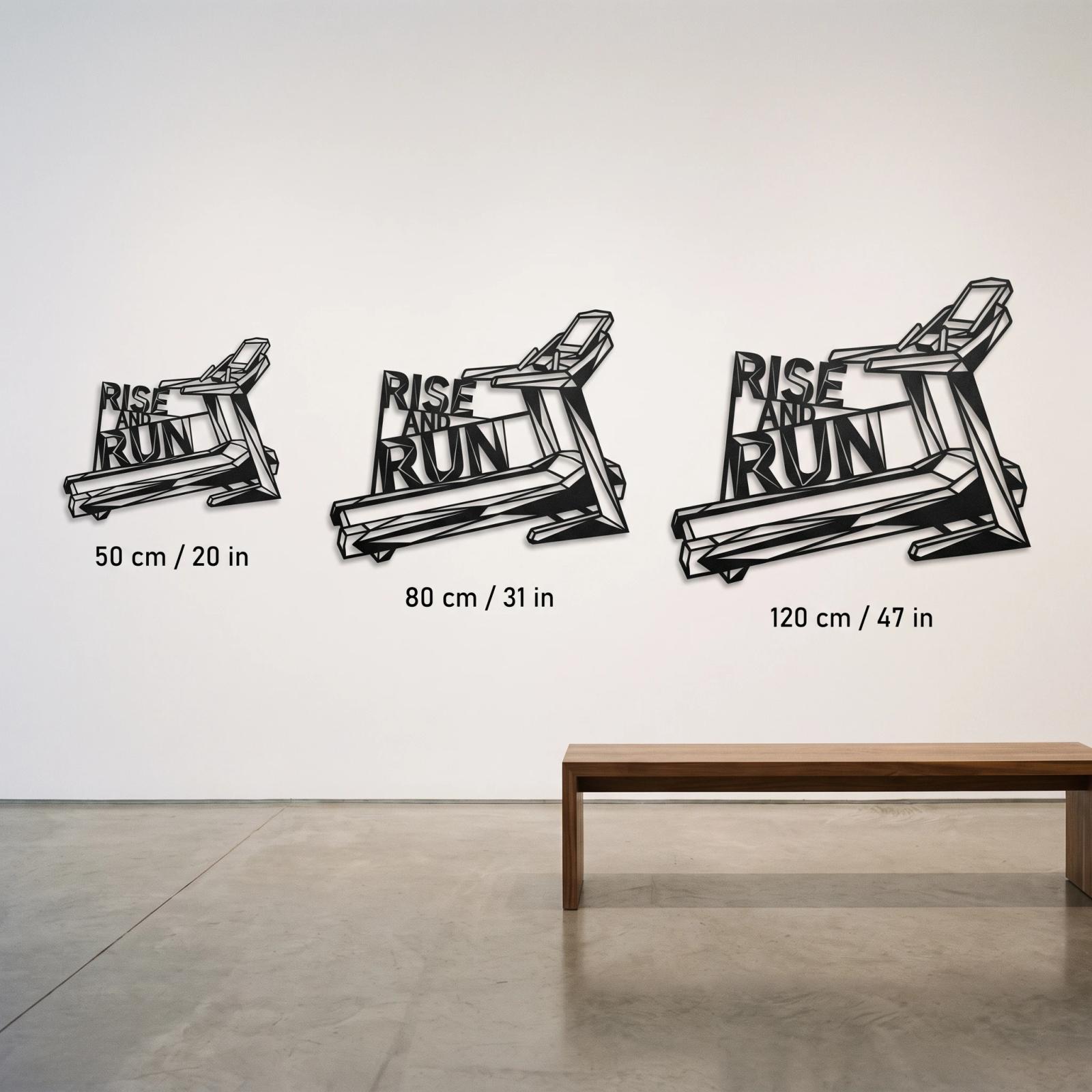 Rise and Run Metal Treadmill Wall Art – Home Gym Decor, Runner Motivation — 10
