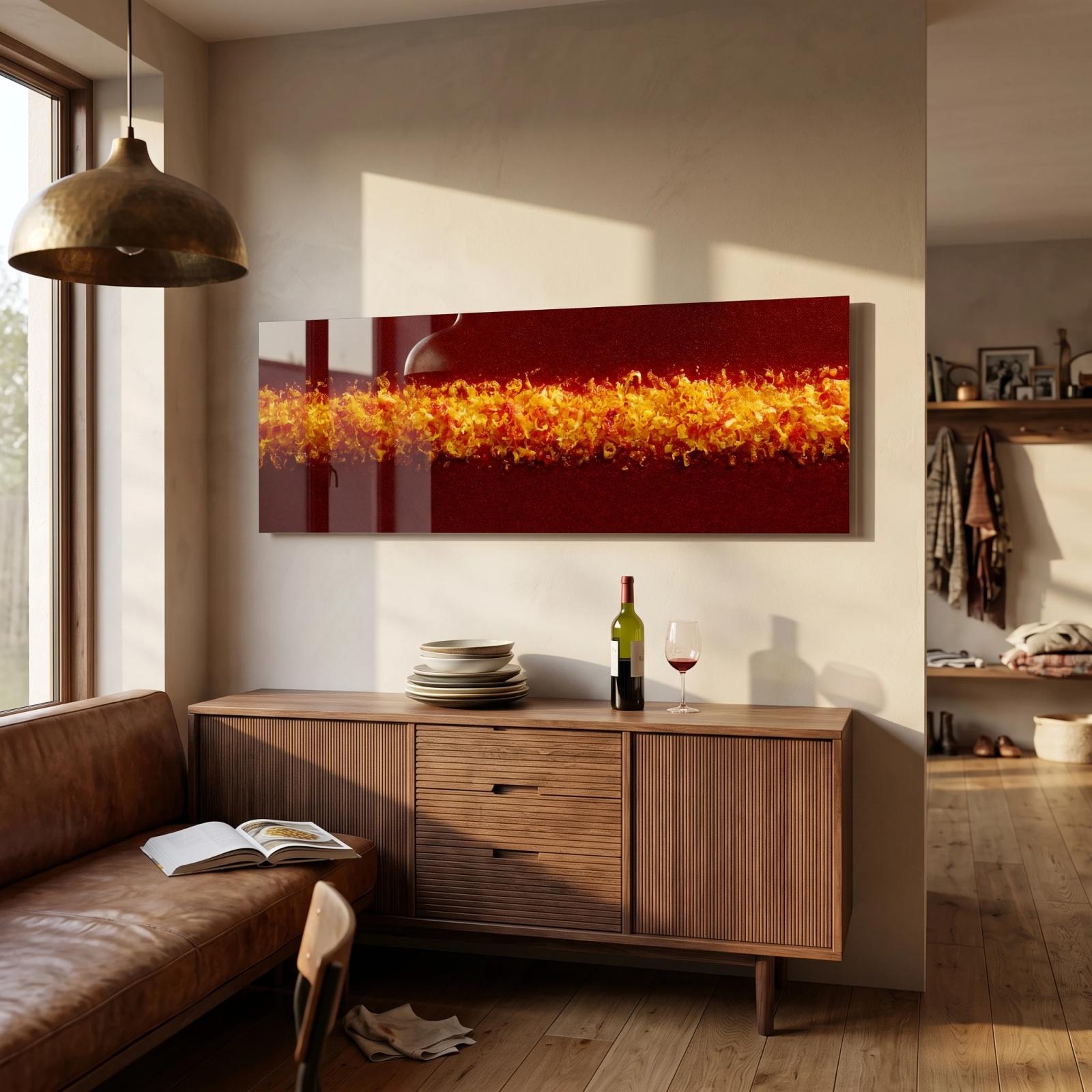 Citrus Zest Abstract Warm Kitchen Glass Wall Art