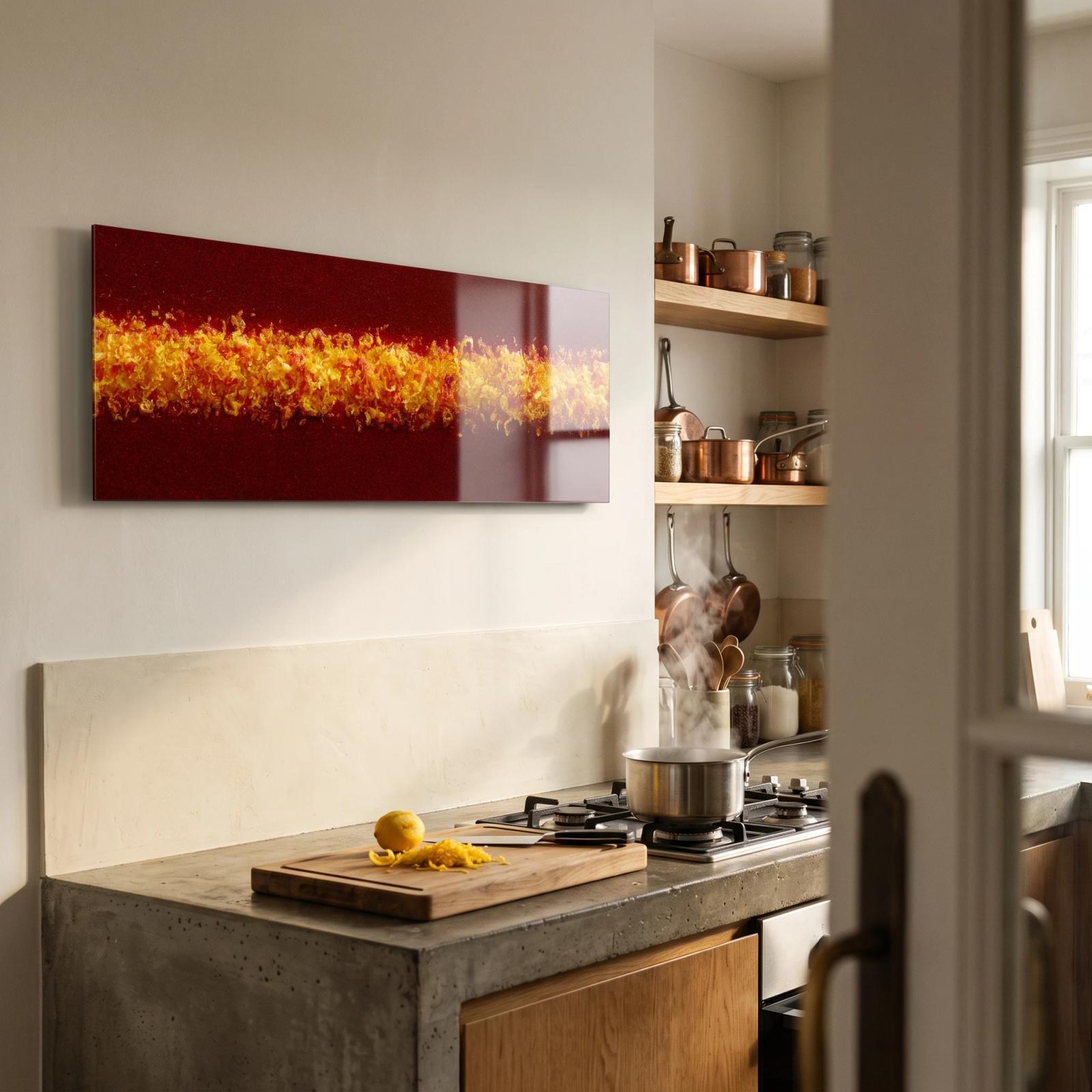 Citrus Zest Abstract Warm Kitchen Glass Wall Art — 2