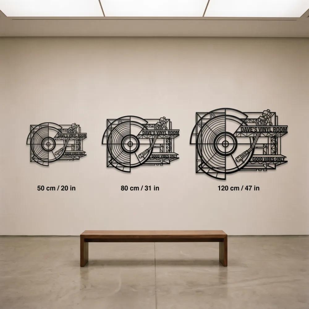 Turntable Lounge Metal Wall Art – Vinyl Record Player, Audiophile Listening Room Decor — 10
