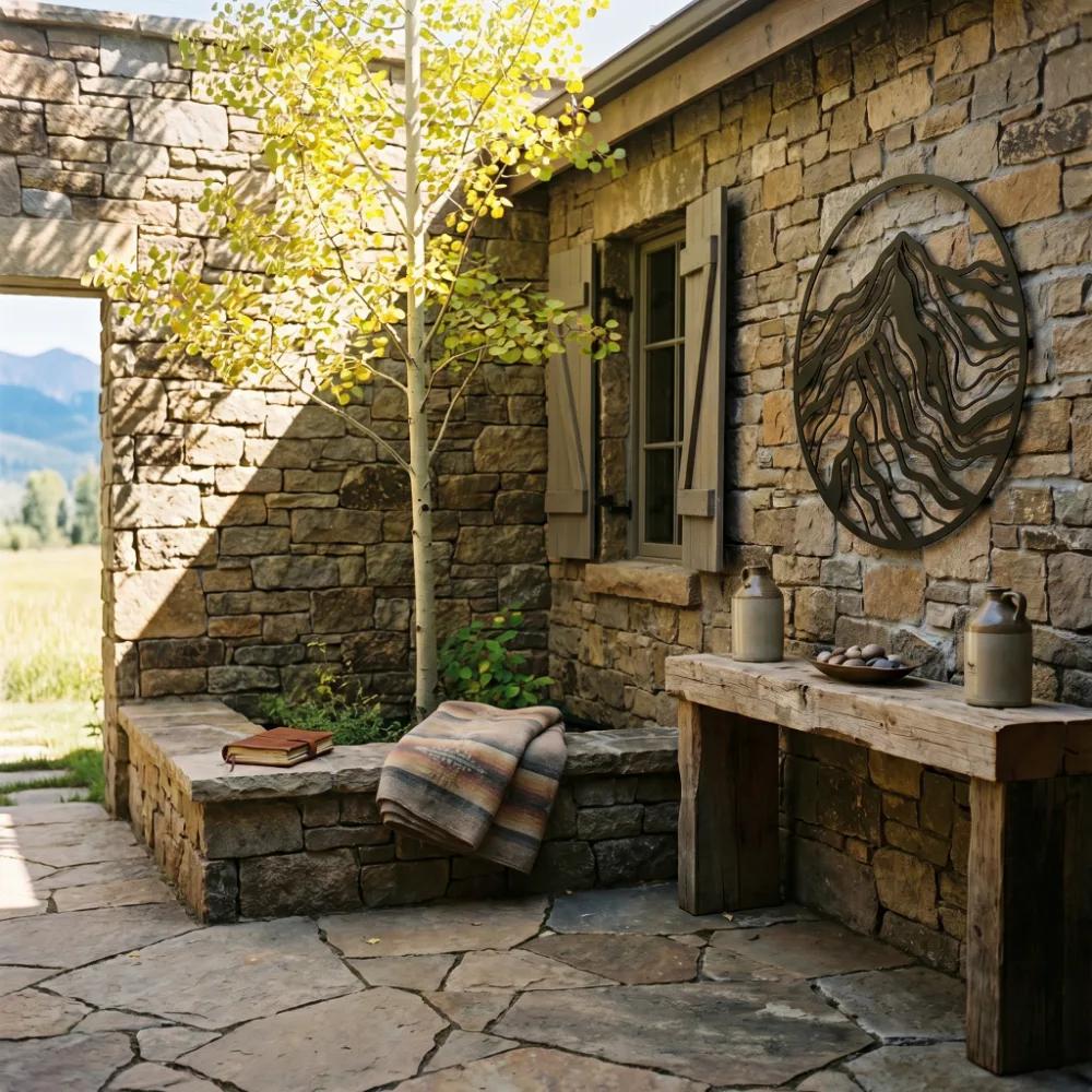 Mountain Metal Wall Art – Topo Peak, Rustic Cabin Decor — 2