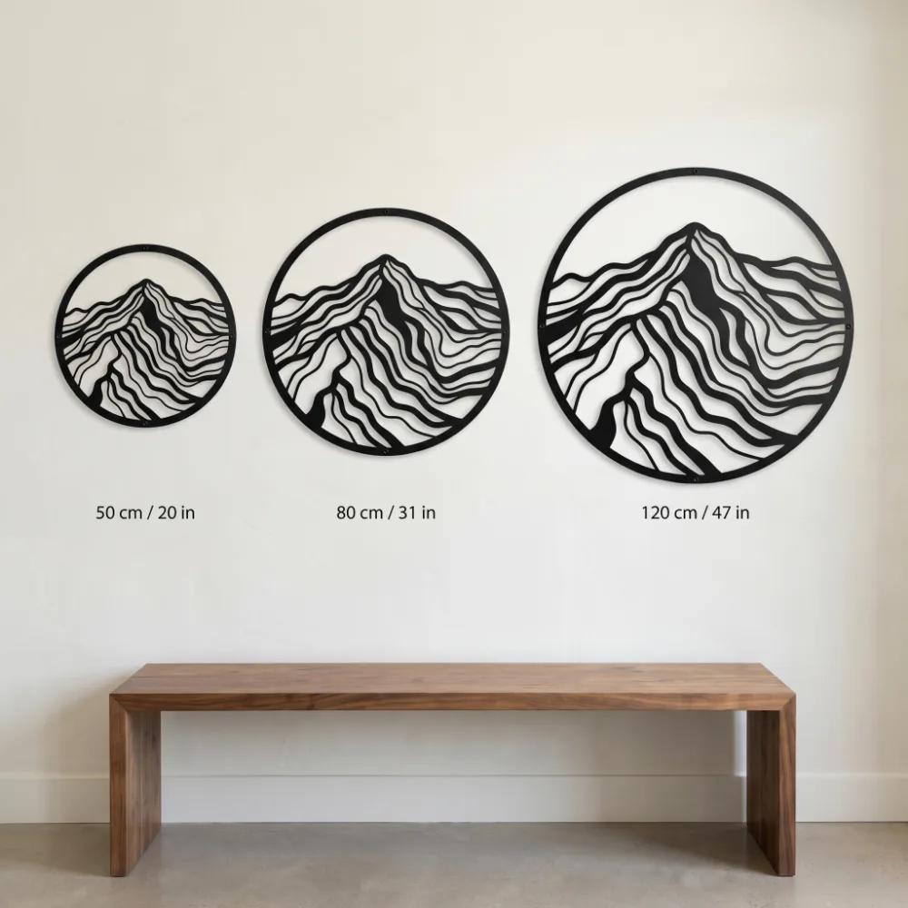 Mountain Metal Wall Art – Topo Peak, Rustic Cabin Decor — 5