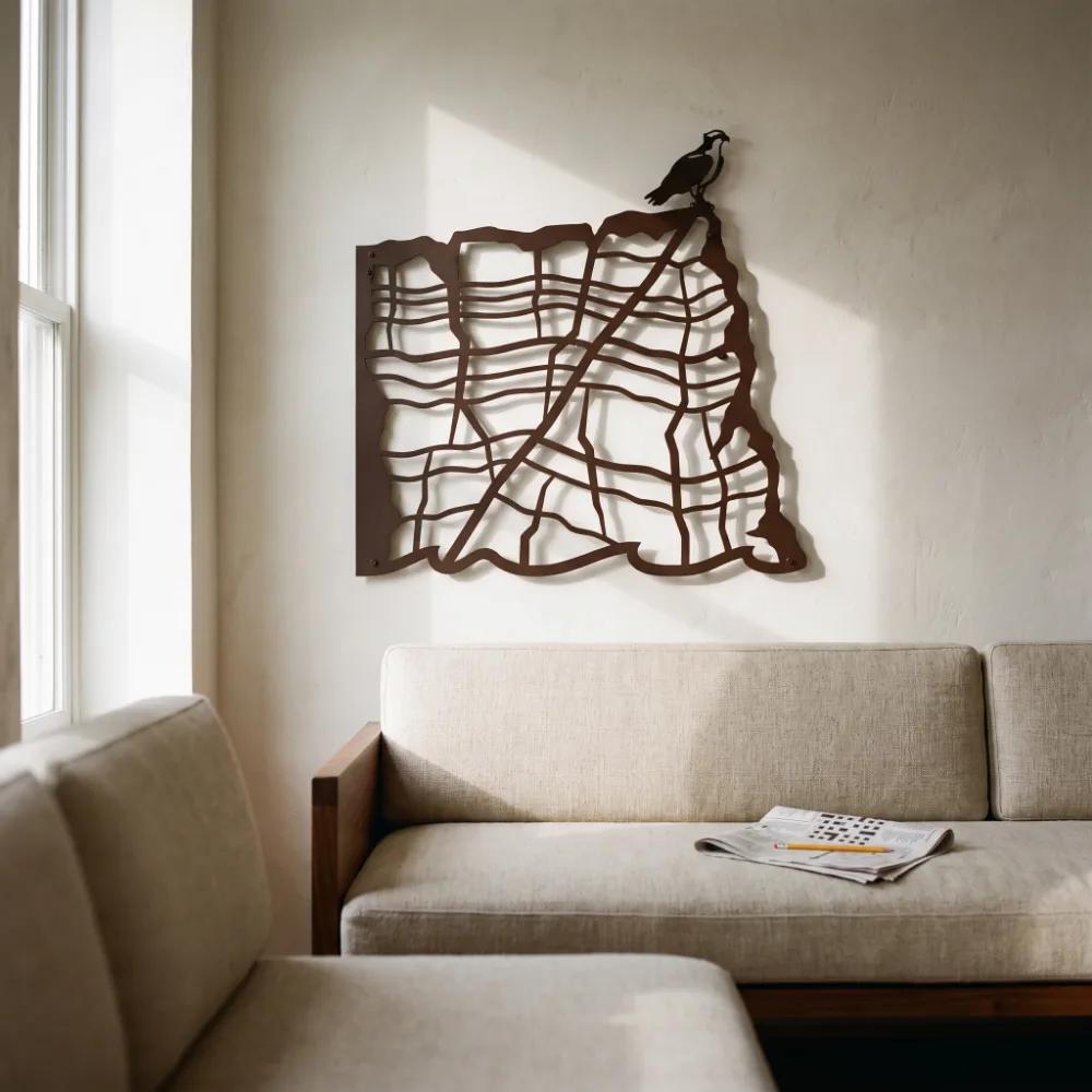 Osprey Cliff Metal Wall Art – Cliff Sentinel, Rustic Living Room Nature Decor — 2