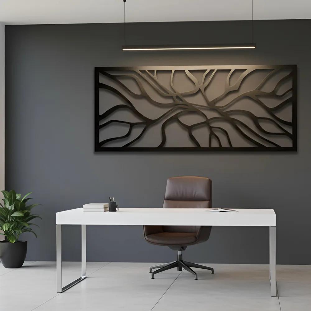 Abstract Line Art Metal Wall Art – Flowing Roots Motif, Living Room Decor — 10