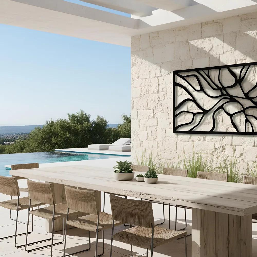Abstract Line Art Metal Wall Art – Flowing Roots Motif, Living Room Decor — 6