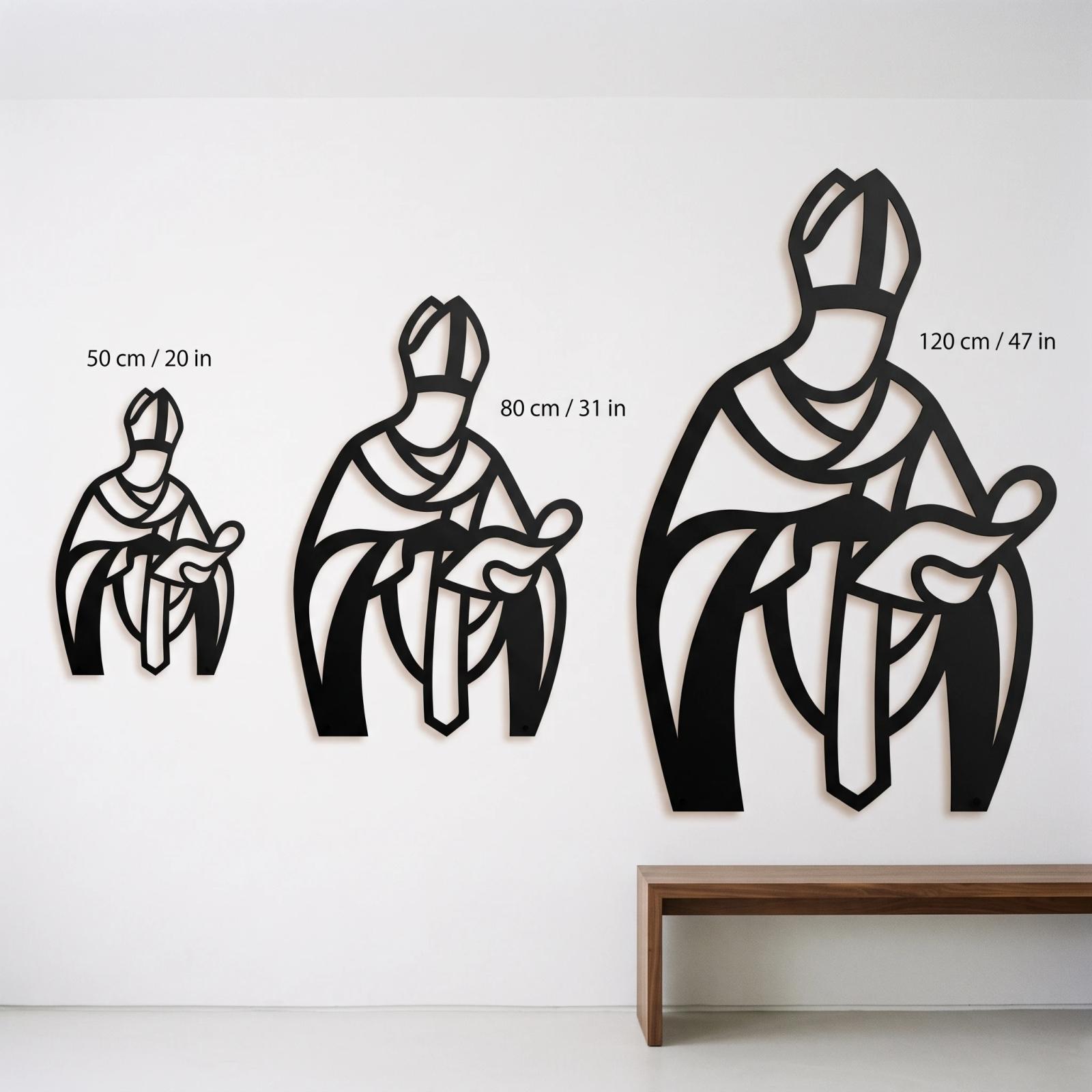 Catholic Bishop Metal Wall Art – Sacred Presence, Religious Christian Entryway Decor — 9