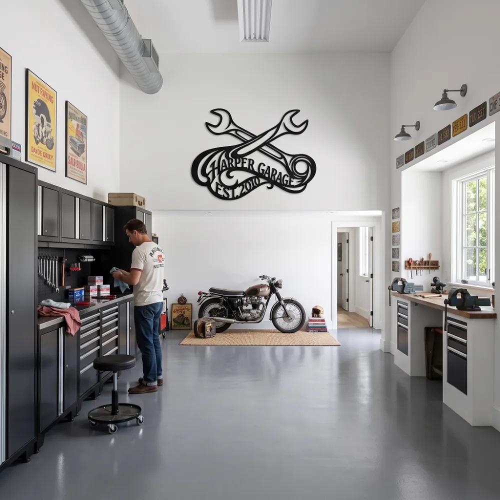 Garage Workshop Metal Sign Wall Art – Motor Craft, Custom Mancave Decor for Him — 3