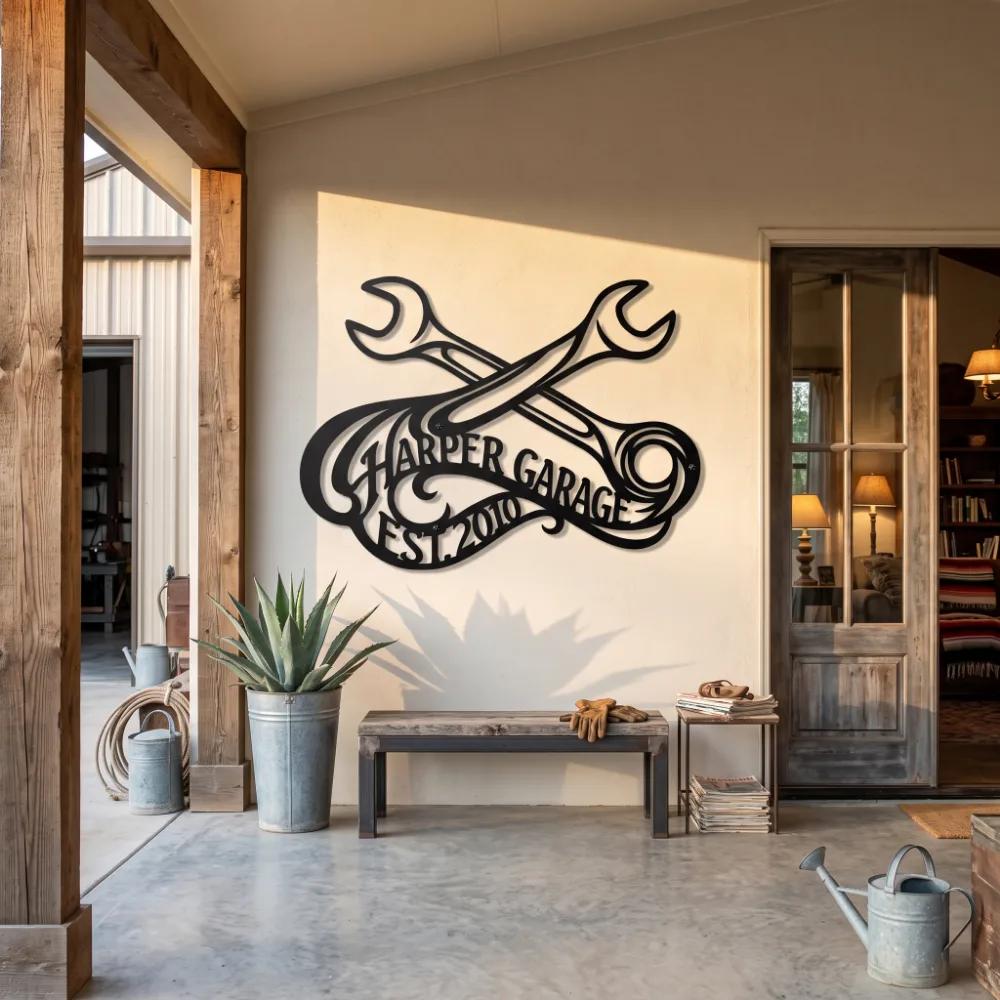 Garage Workshop Metal Sign Wall Art – Motor Craft, Custom Mancave Decor for Him — 4