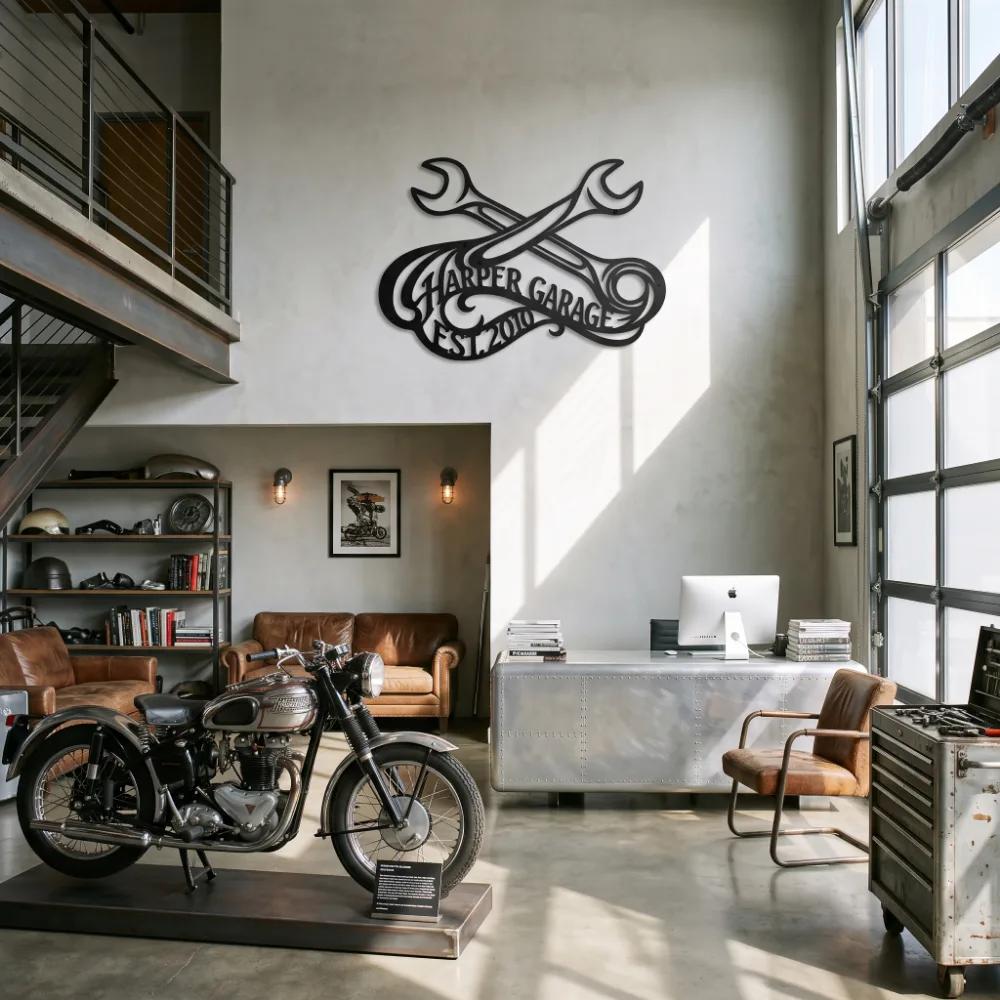 Garage Workshop Metal Sign Wall Art – Motor Craft, Custom Mancave Decor for Him — 5