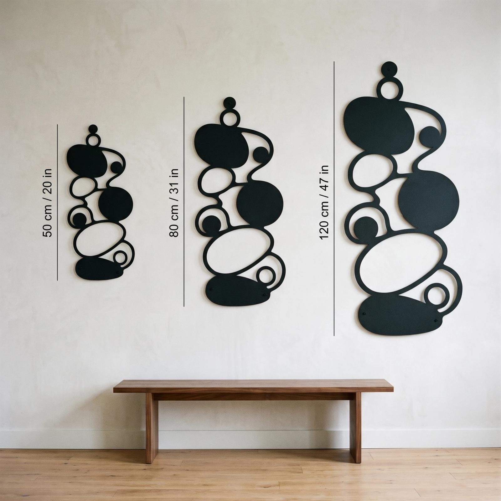 Abstract Pebble Metal Wall Art LED Backlit – Cairnlight, Living Room Statement Decor — 8