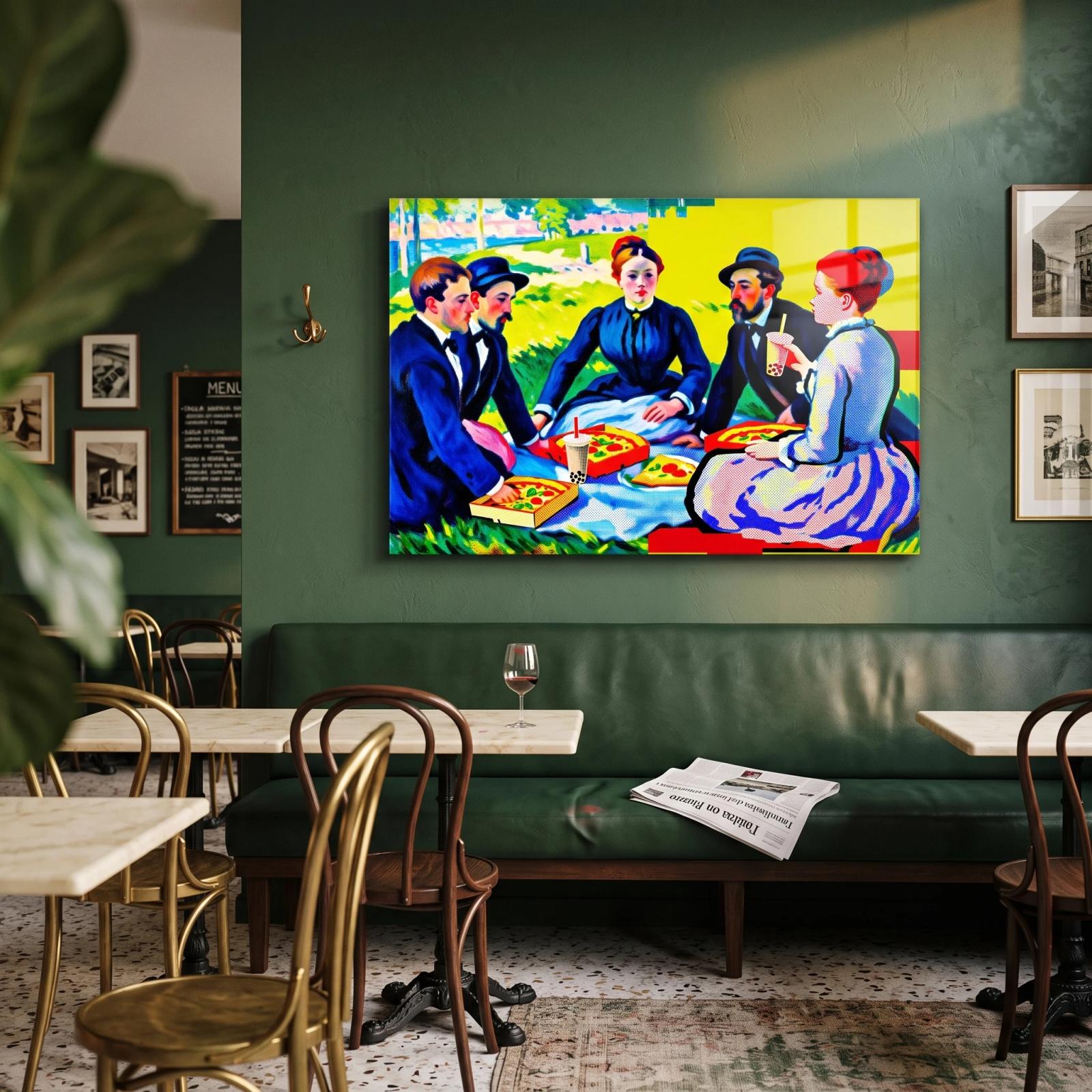 Victorian Picnic Pop Art Playful Portrait | Glass Wall Art — 2