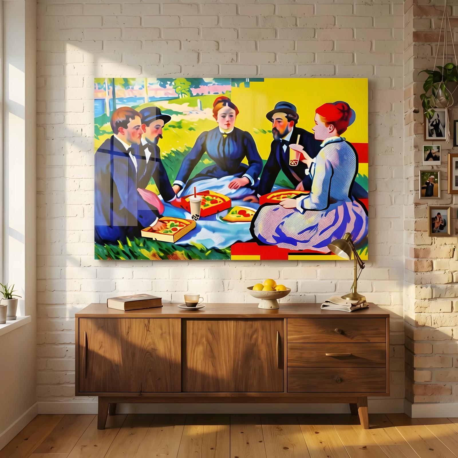 Victorian Picnic Pop Art Playful Portrait | Glass Wall Art — 4