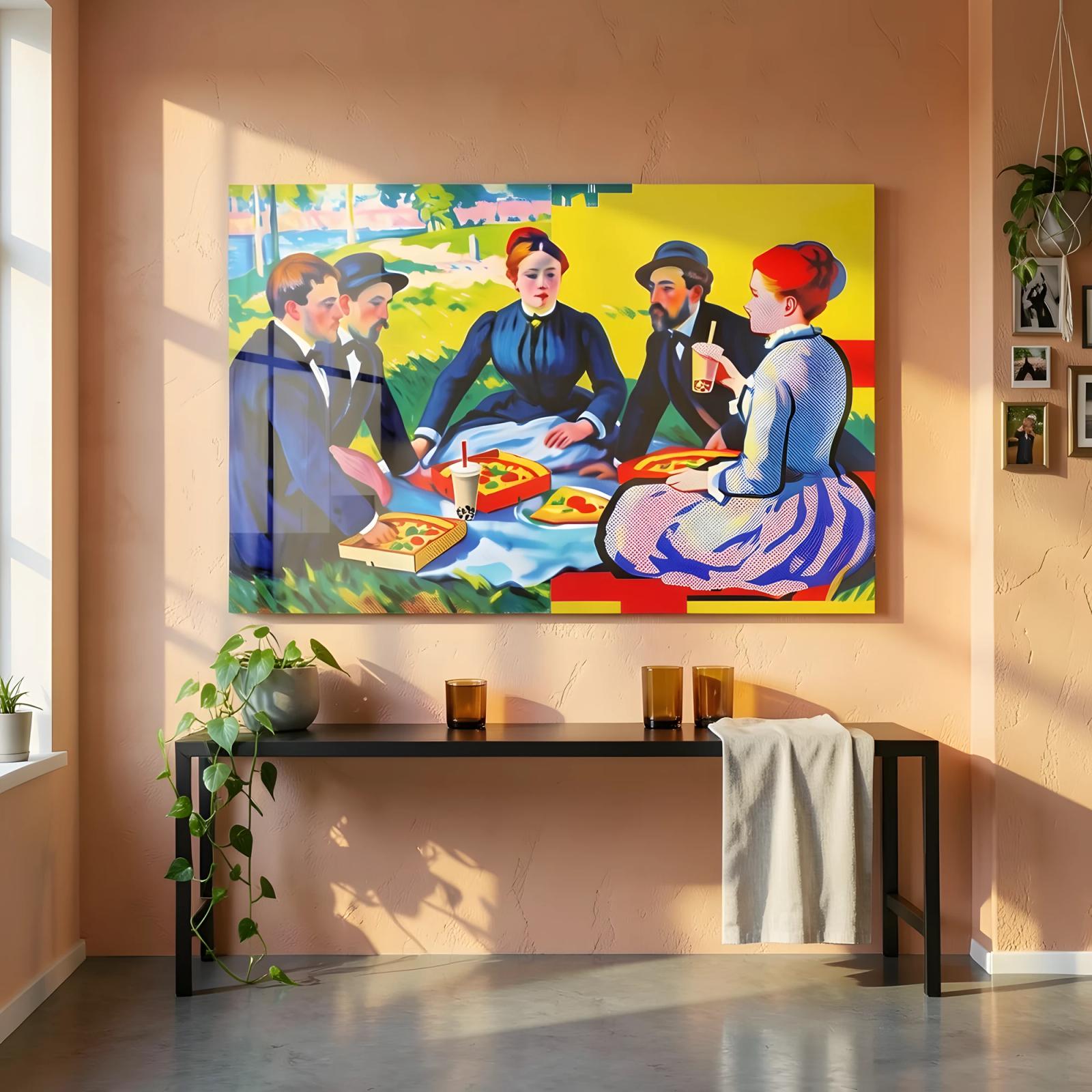 Victorian Picnic Pop Art Playful Portrait | Glass Wall Art — 5