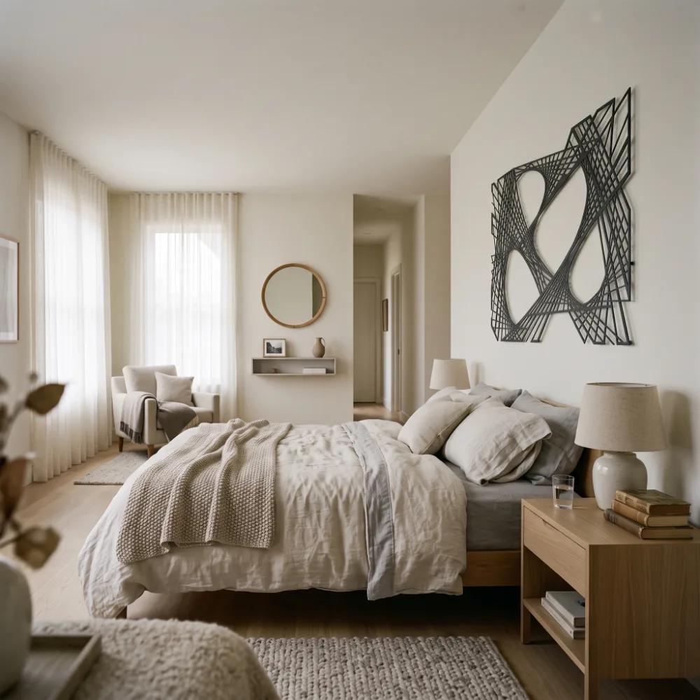 Abstract Geometric Metal Wall Art – Linear Illusion Silhouette, Modern Living Room Decor — 5
