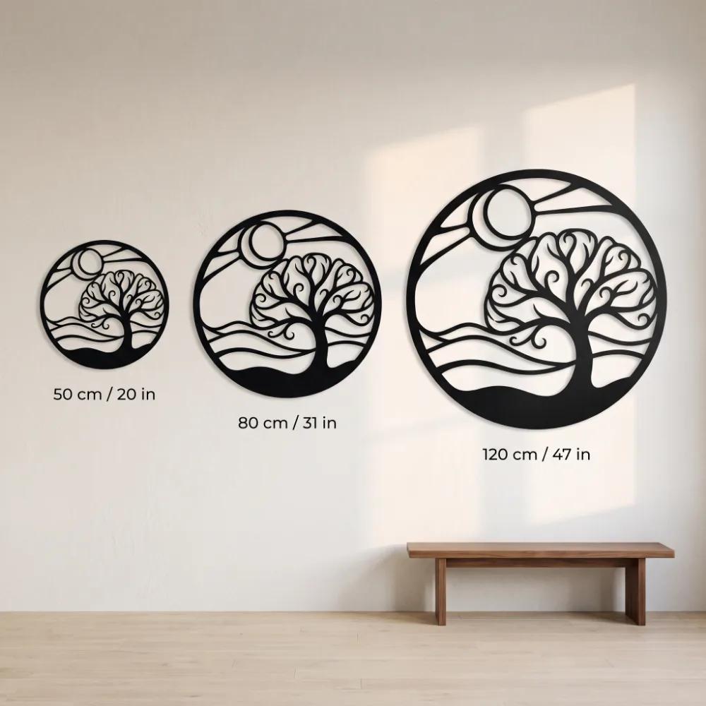 Tree of Life Metal Wall Art – Rooted Horizon, Nature Landscape Living Room Decor — 7