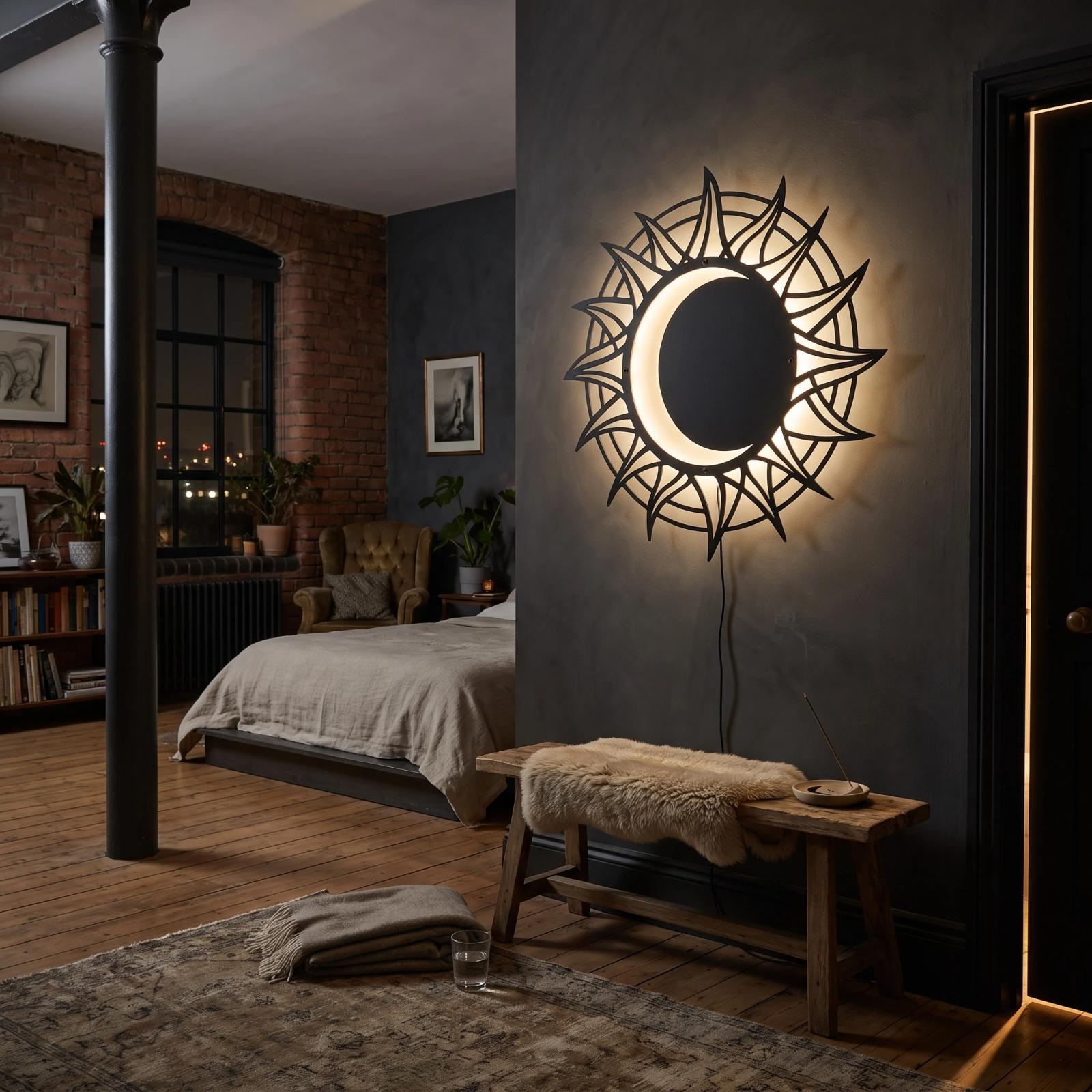 Sun Moon LED Metal Wall Art Backlit Eclipse – Umbra Rite, Entryway Decor