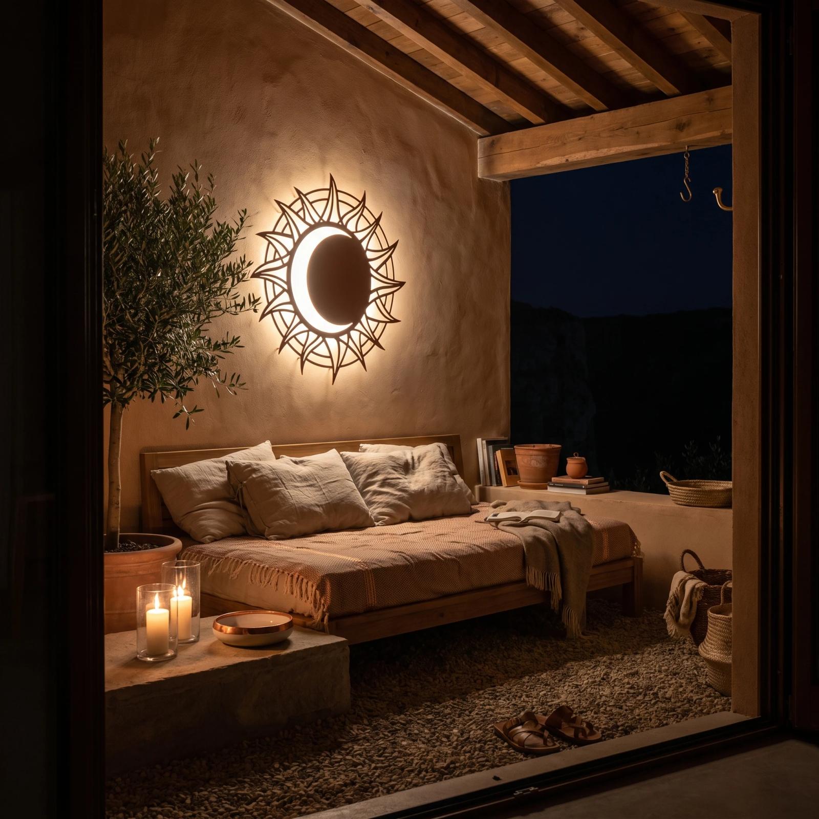 Sun Moon LED Metal Wall Art Backlit Eclipse – Umbra Rite, Entryway Decor — 2