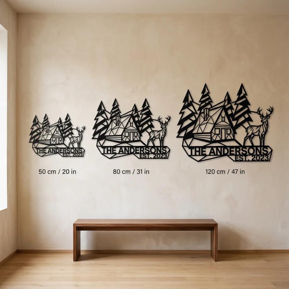 Custom Mountain Cabin Metal Address Sign – Forest Arrival, Rustic Facade & Porch Decor — 10