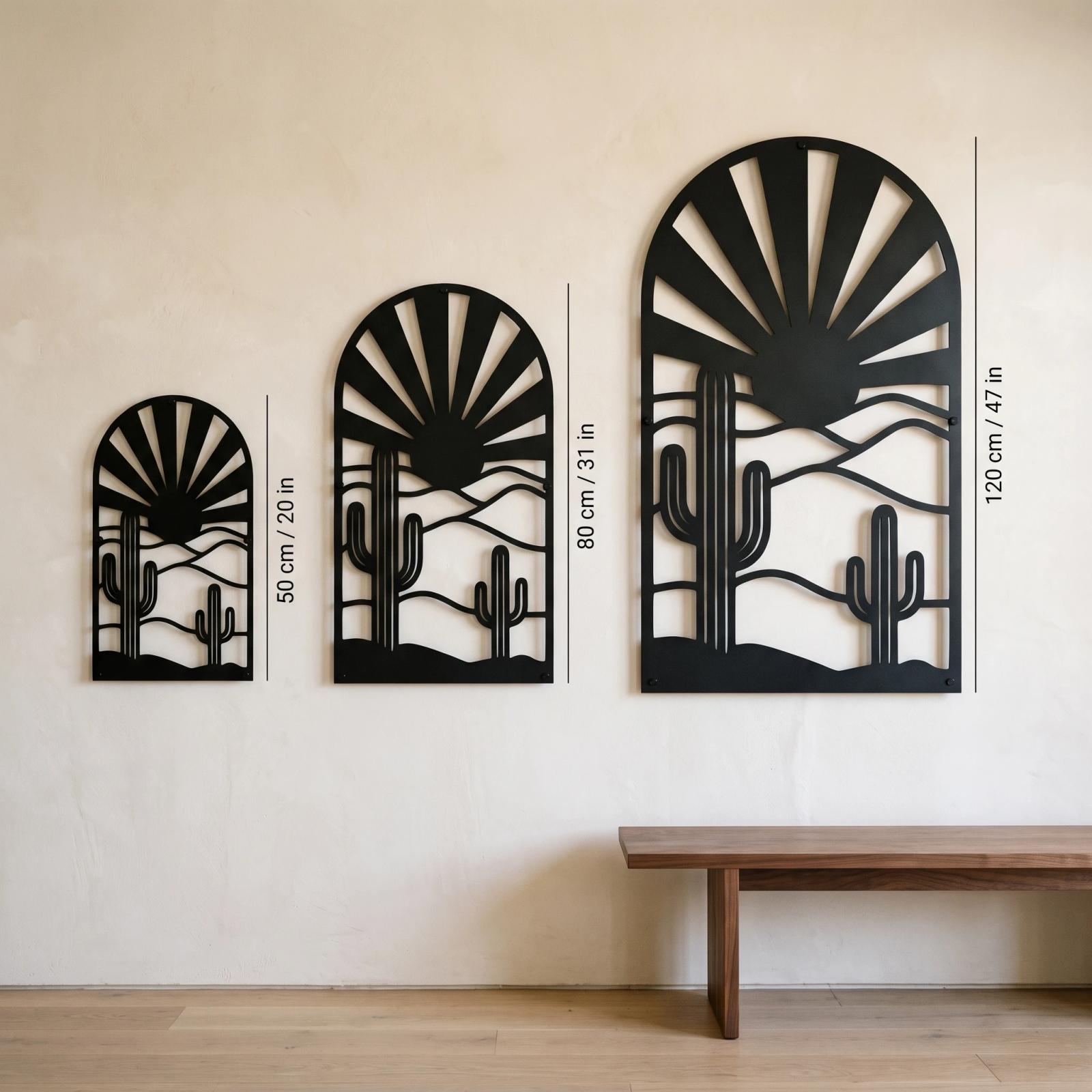 Desert Sunrise LED Metal Wall Art – Sonora Threshold, Living Room Backlit Decor — 8