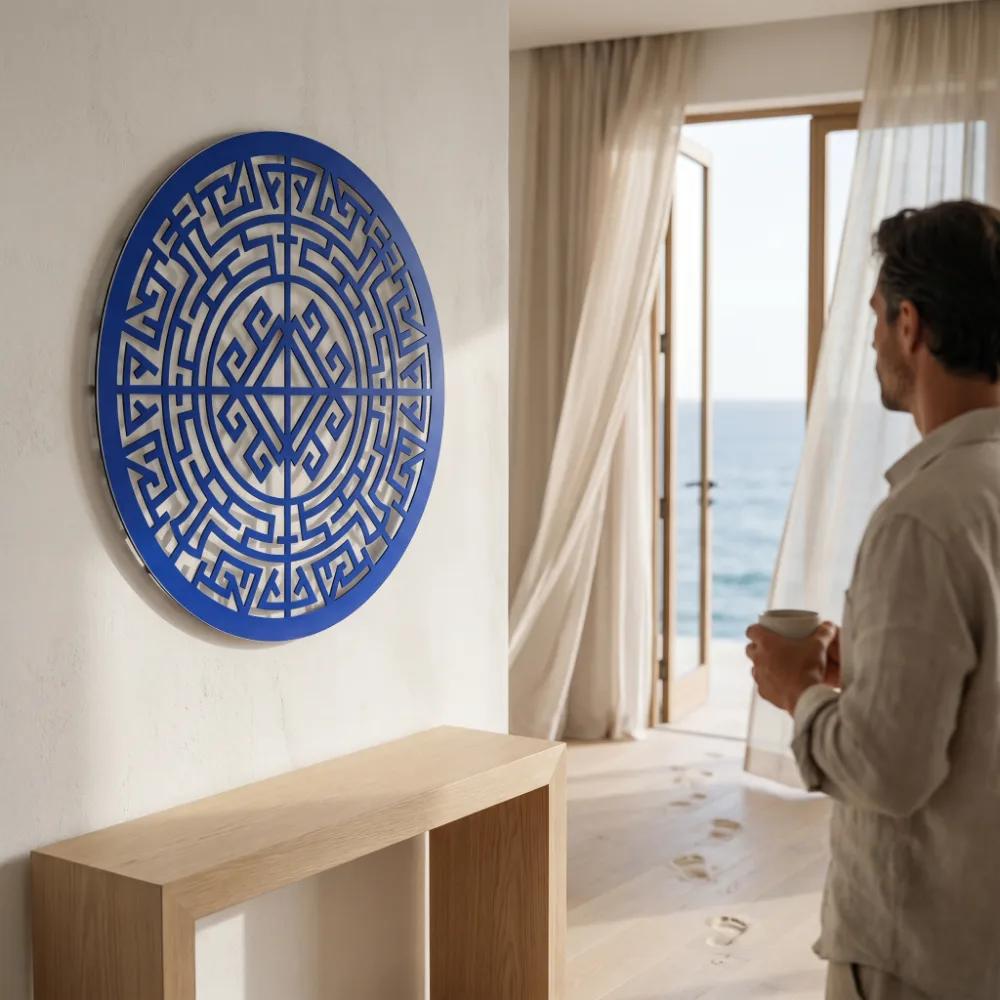 Geometric Mandala Metal Wall Art – Celtic Labyrinth, Zen Home Decor — 4