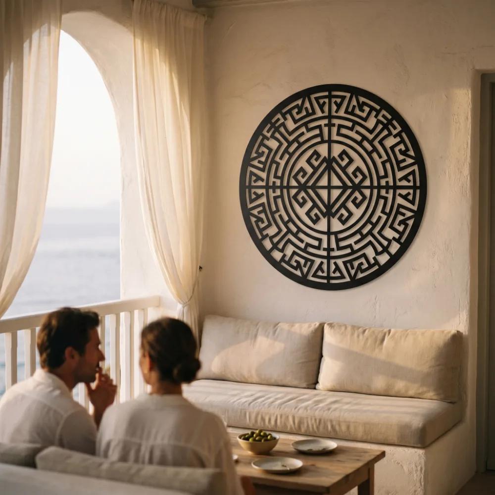 Geometric Mandala Metal Wall Art – Celtic Labyrinth, Zen Home Decor — 2