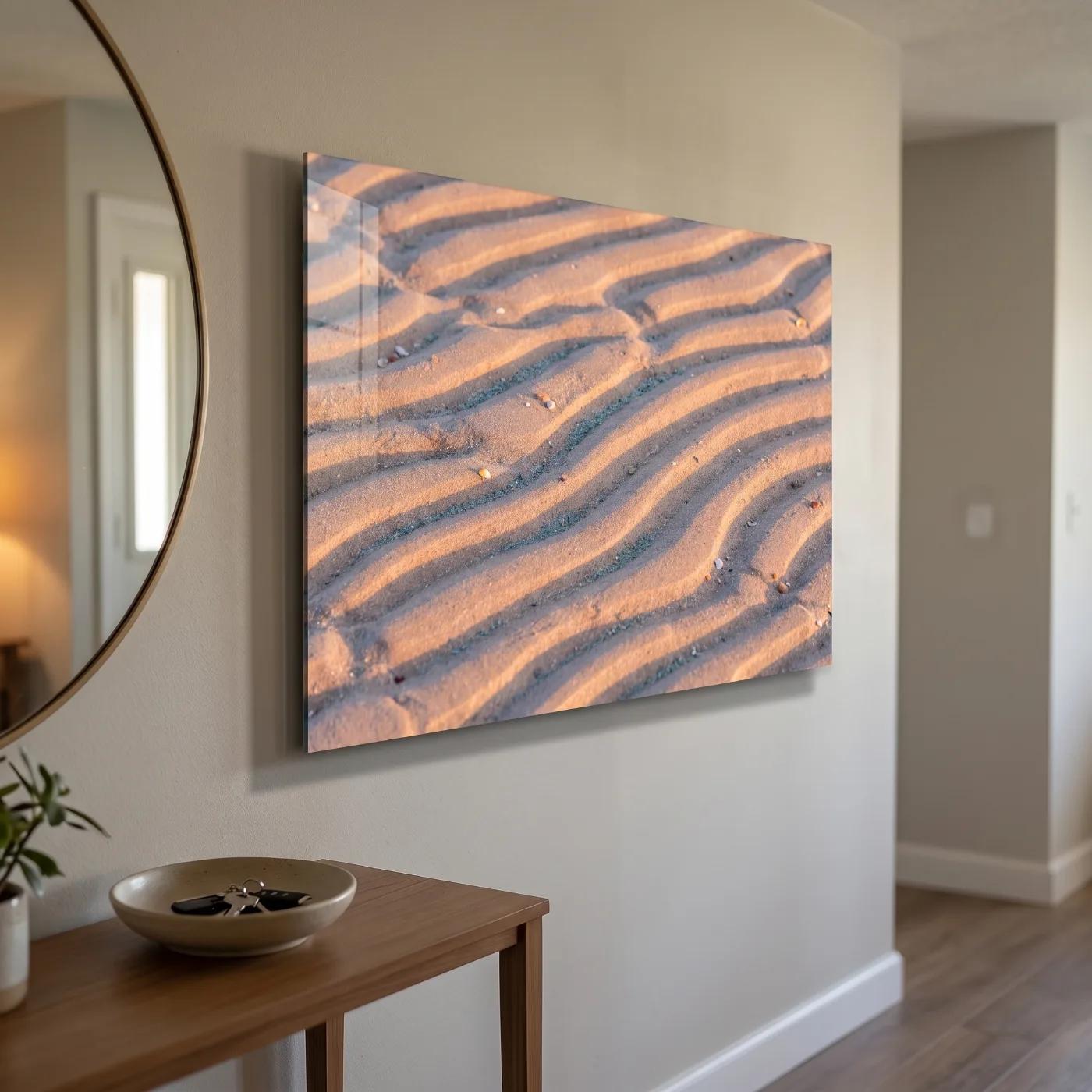 Sand Ripple Coastal Nature Photography Tempered Glass Wall Art — 5