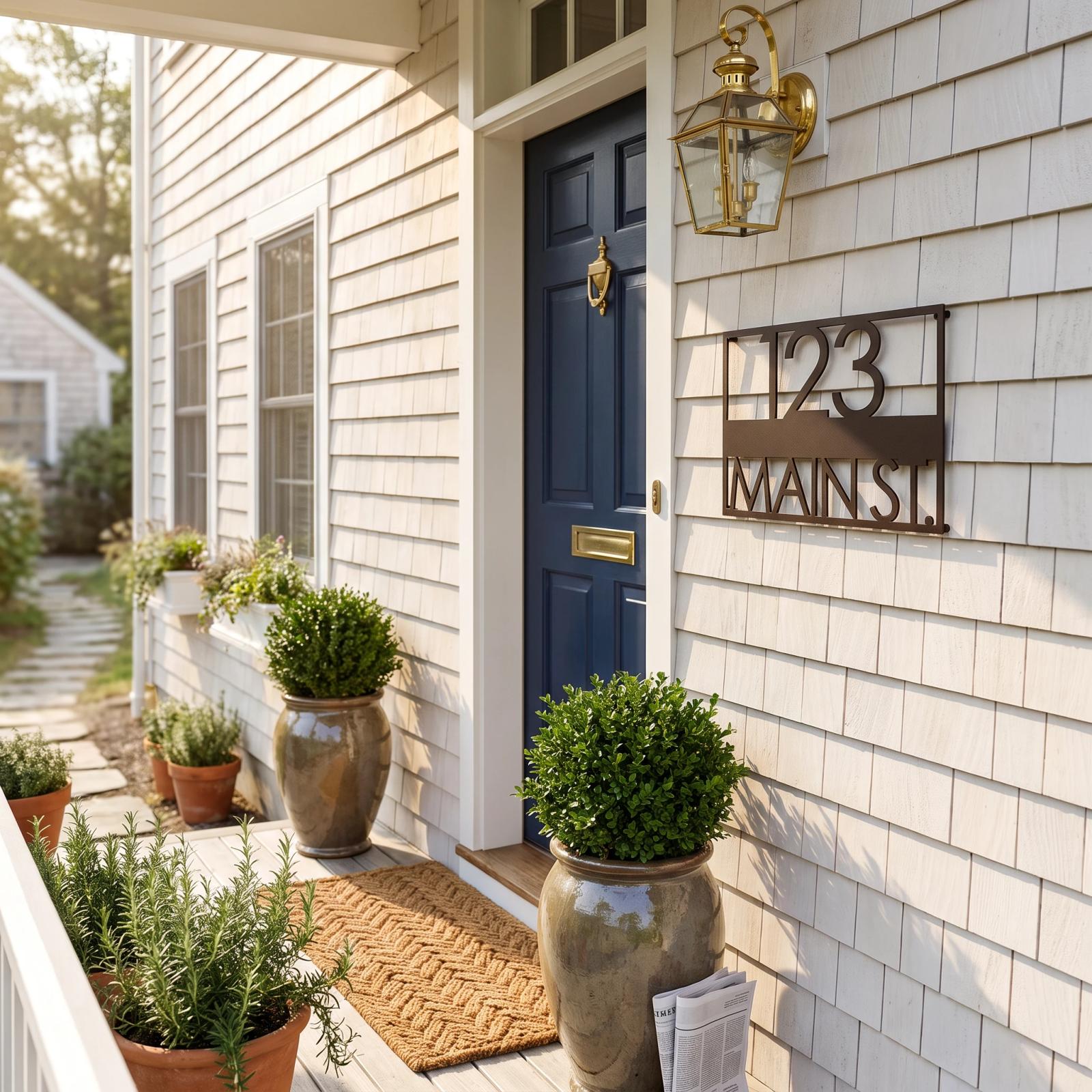 Personalized House Number Street Name Metal Wall Art – Homecoming, Front Porch Address Decor