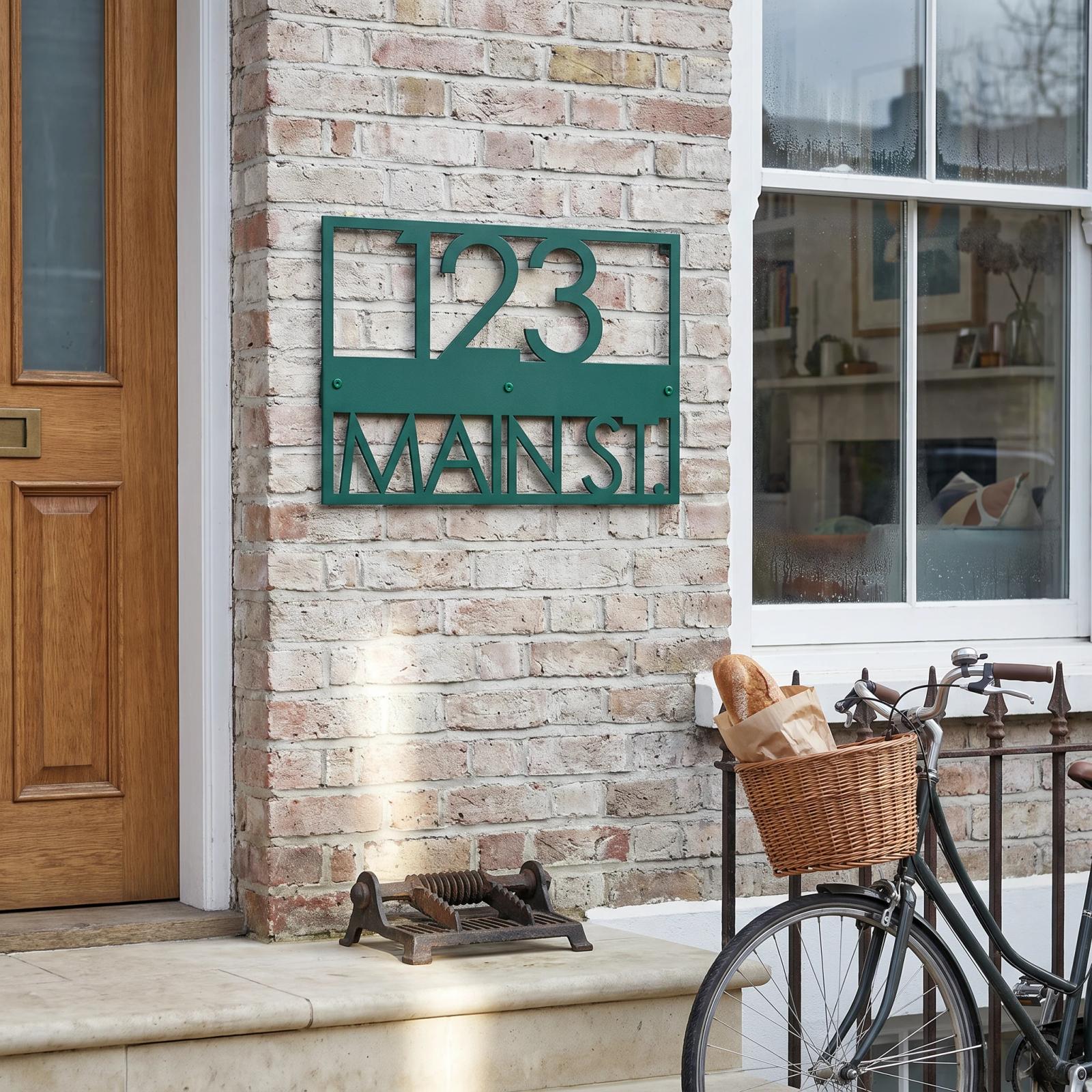 Personalized House Number Street Name Metal Wall Art – Homecoming, Front Porch Address Decor — 3