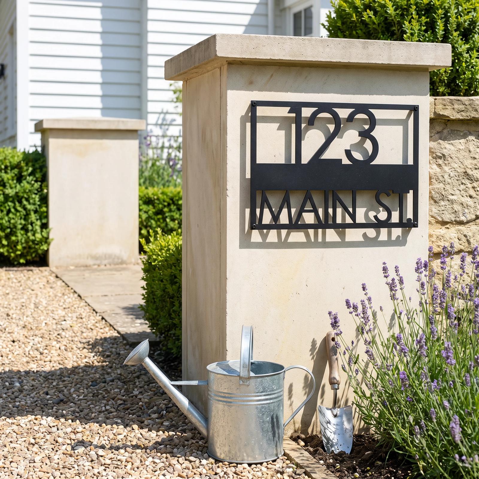 Personalized House Number Street Name Metal Wall Art – Homecoming, Front Porch Address Decor — 6