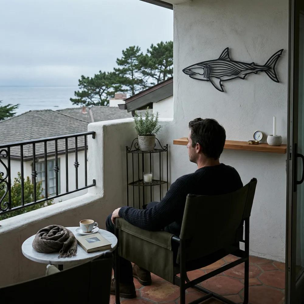 Shark Metal Wall Art – Ocean Apex Predator, Coastal Boys Room Decor — 2
