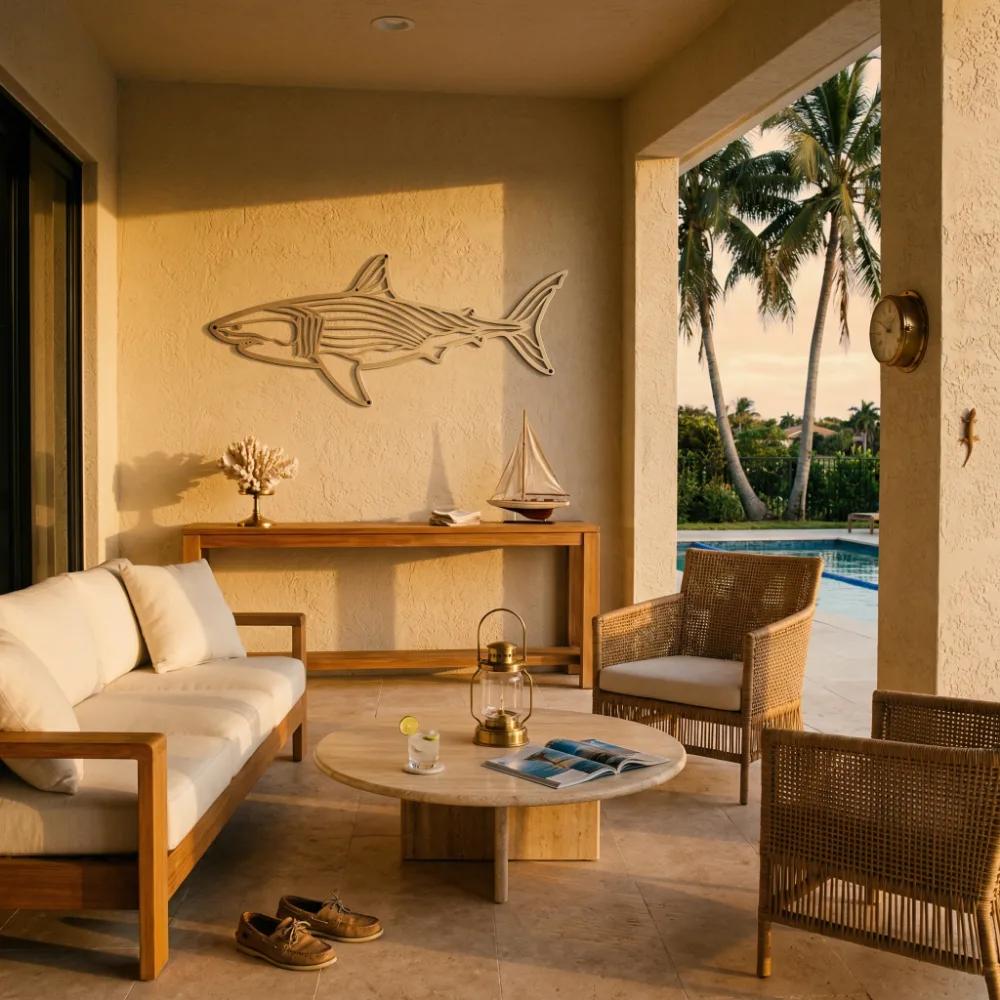 Shark Metal Wall Art – Ocean Apex Predator, Coastal Boys Room Decor — 5