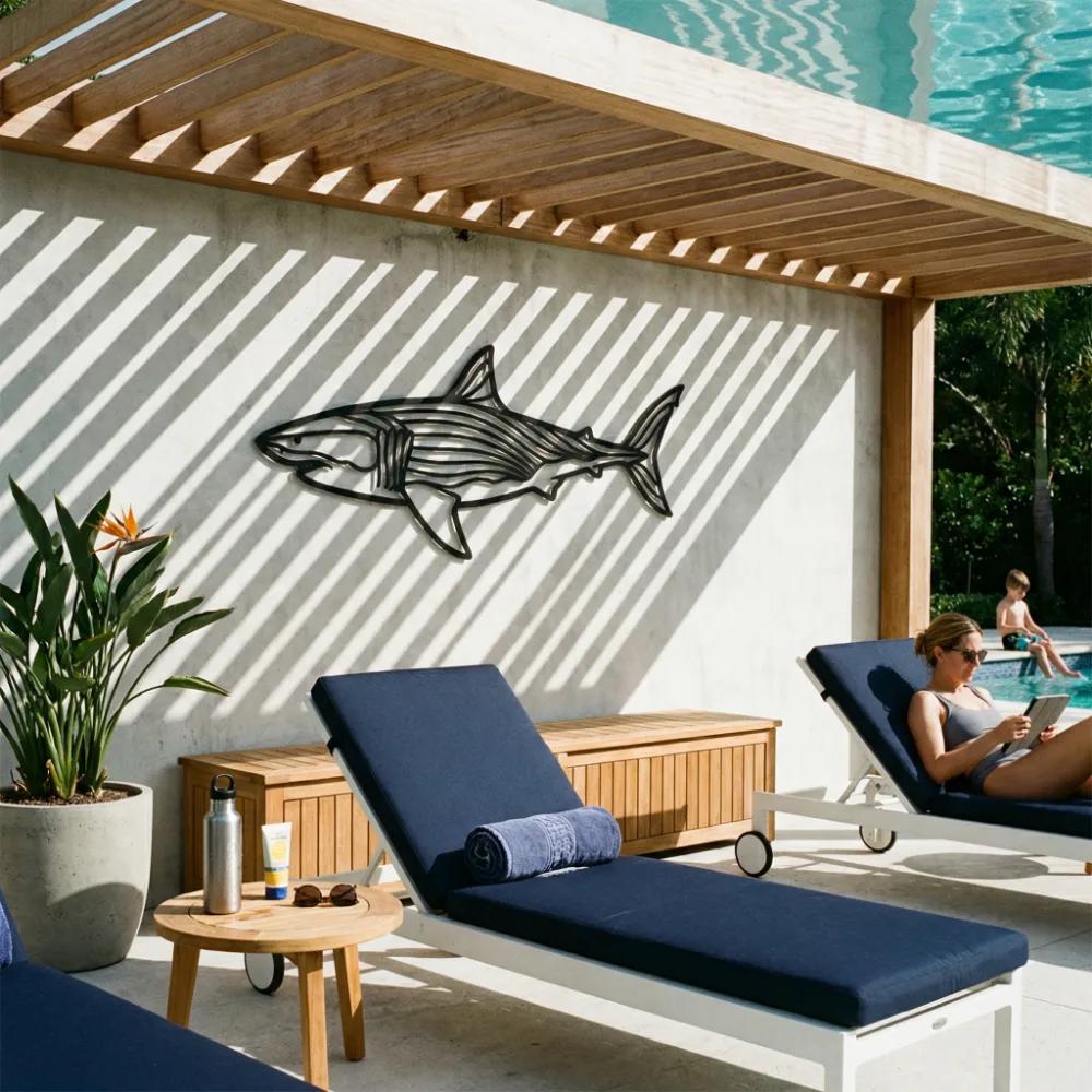 Shark Metal Wall Art – Ocean Apex Predator, Coastal Boys Room Decor — 6