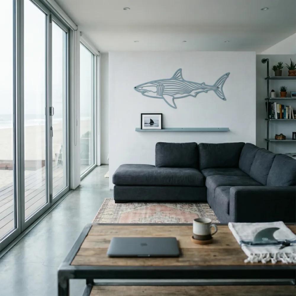 Shark Metal Wall Art – Ocean Apex Predator, Coastal Boys Room Decor — 8