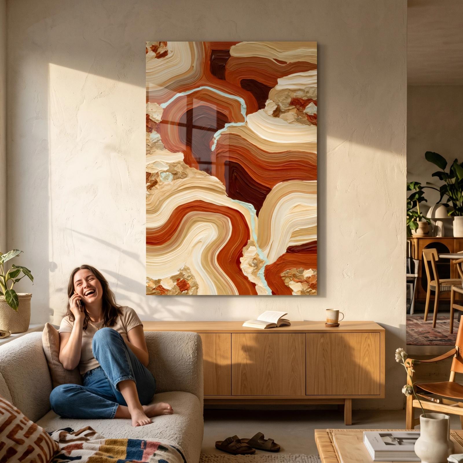 Abstract & geometric glass wall art