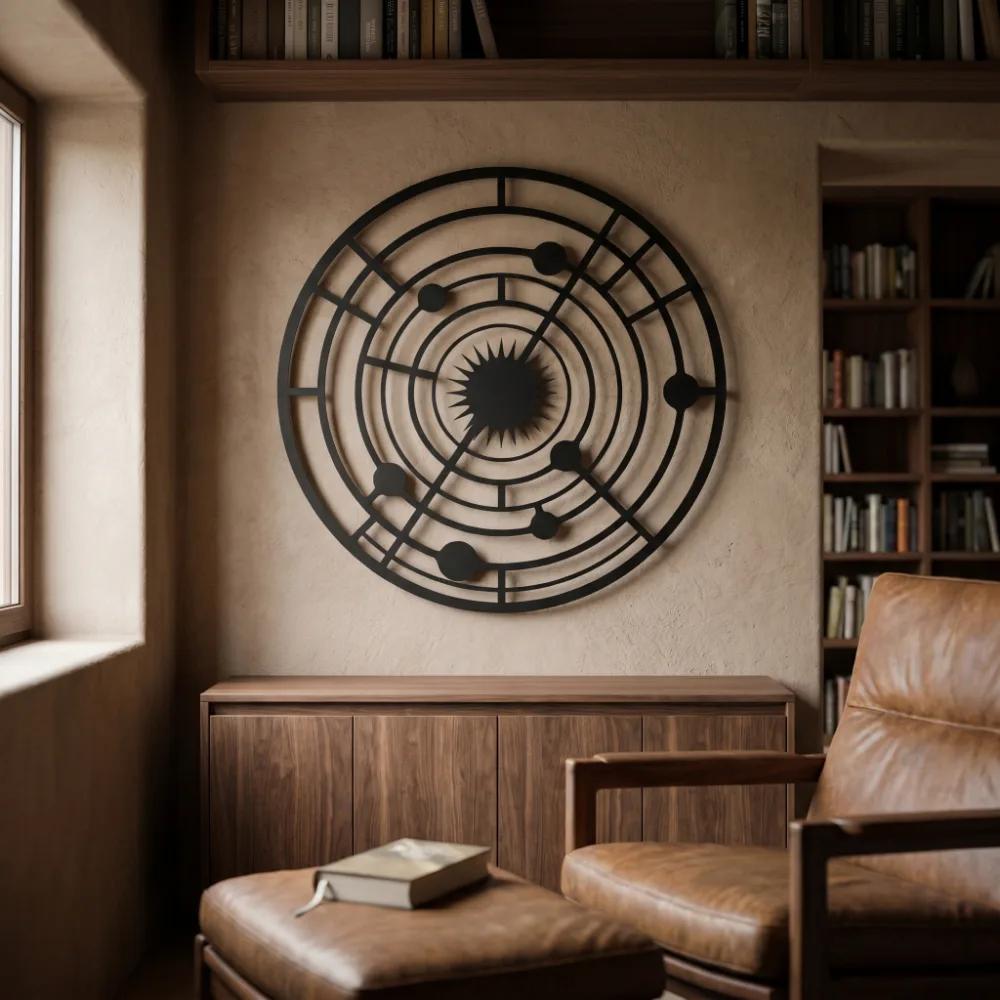 Solar System Metal Wall Art – Celestial Orbit, Home Office Decor