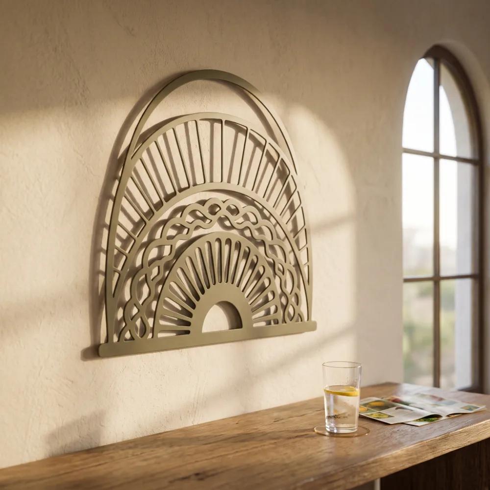 Rainbow Metal Wall Art – Dawn Arc, Boho Nursery & Living Room Decor