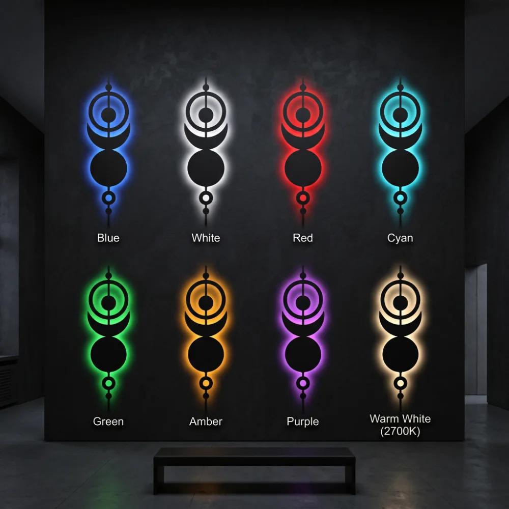 Minimalist Moon Phases Metal Wall Art – Celestial Alignment, Boho Bedroom Decor — 10