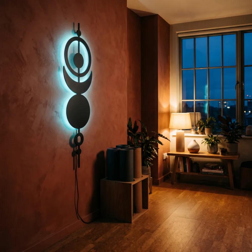Minimalist Moon Phases Metal Wall Art – Celestial Alignment, Boho Bedroom Decor — 8