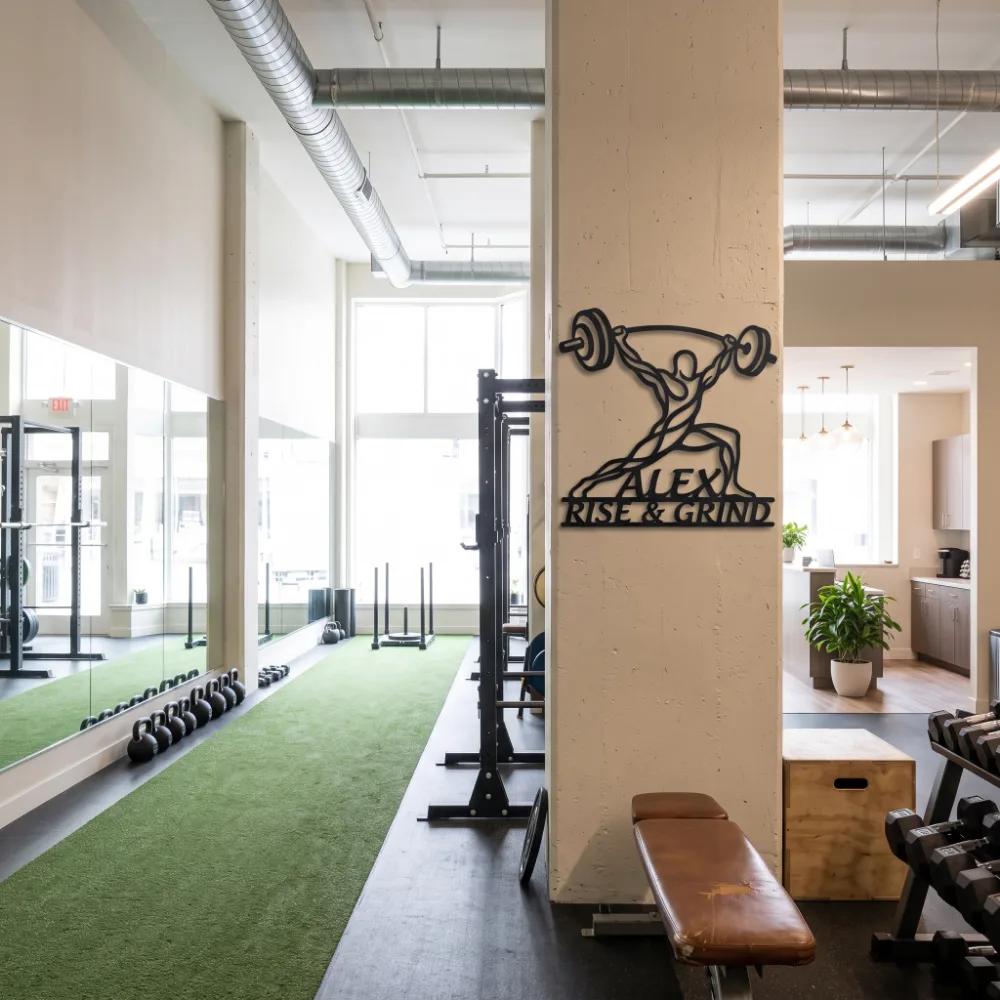 Custom Weightlifter Metal Wall Art – Power Stance Silhouette, Home Gym Decor — 5