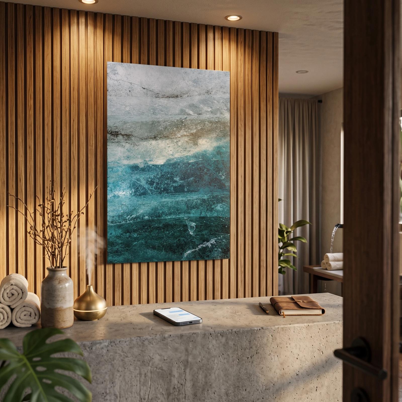Glacial Ice Wall Art Blue Abstract Nature | Glass Wall Art — 2
